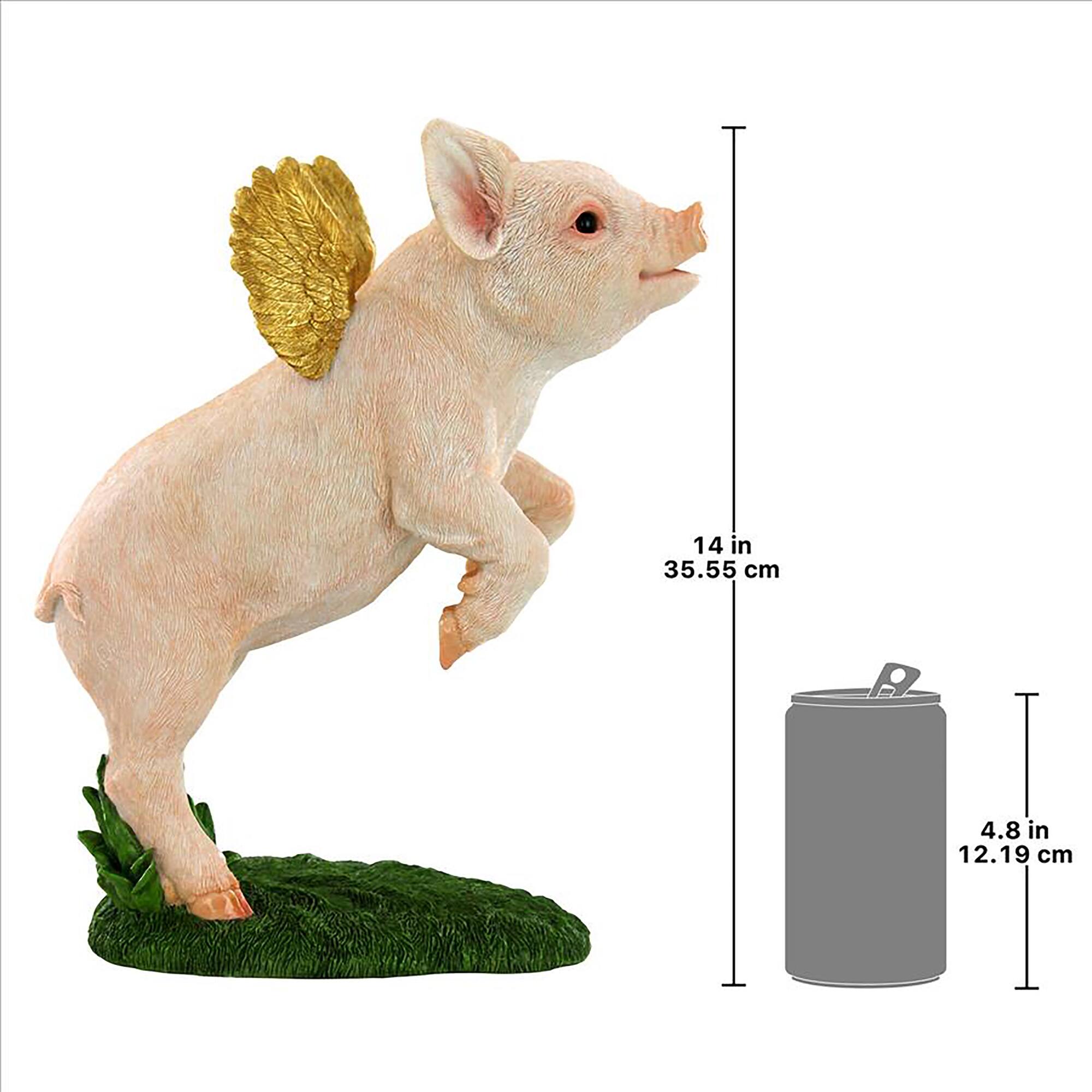 Design Toscano 14&#x22; When Pigs Fly Farm Statue