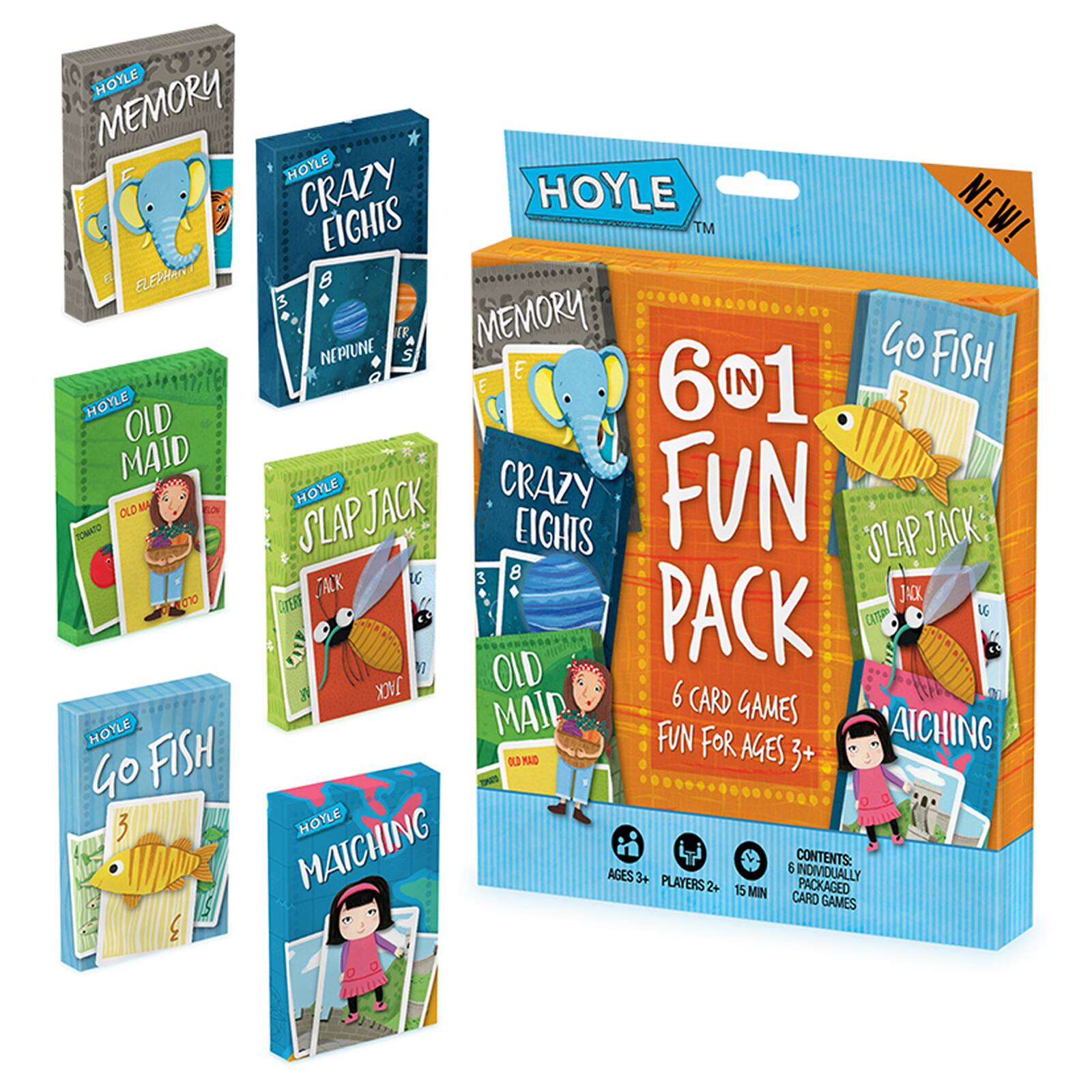 Hoyle&#x2122; 6 in 1 Fun Pack Classic Children&#x27;s Games, 3ct.