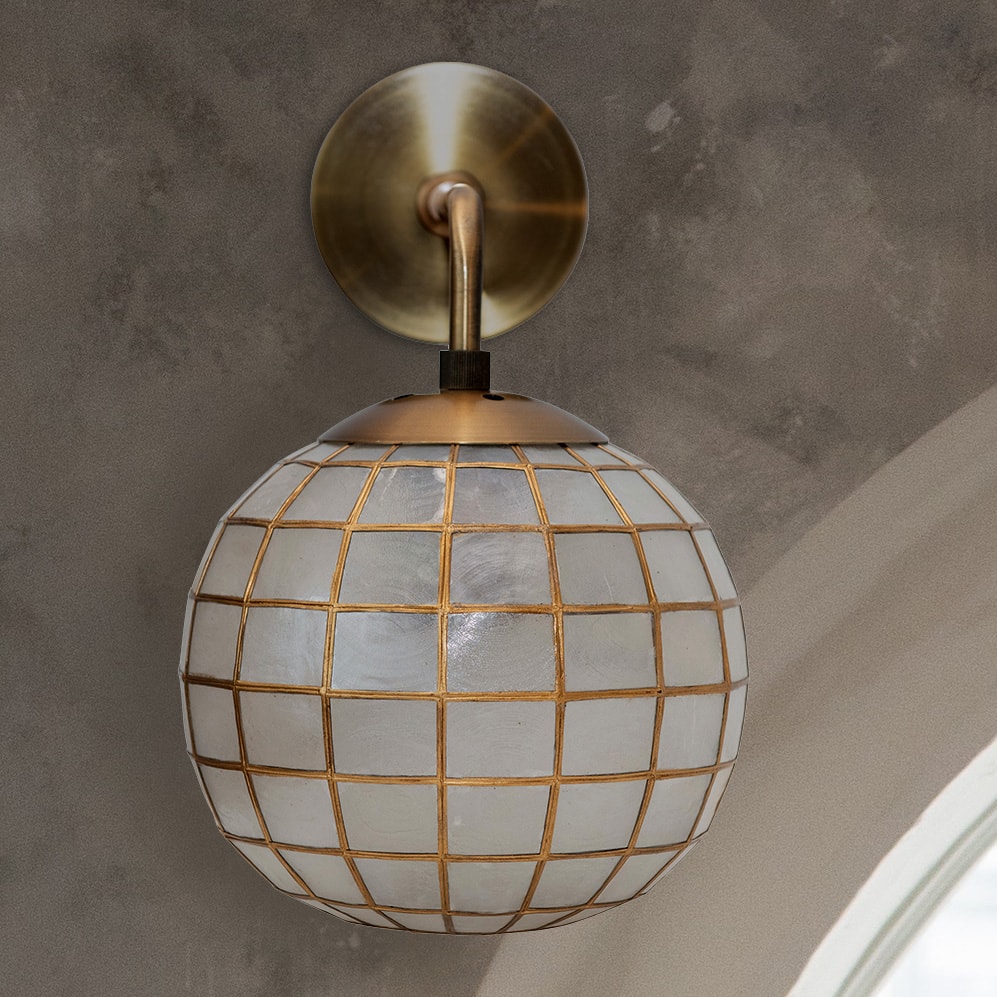 Hello Honey&#xAE; 13&#x22; Metal Princess Capiz Wall Lamp