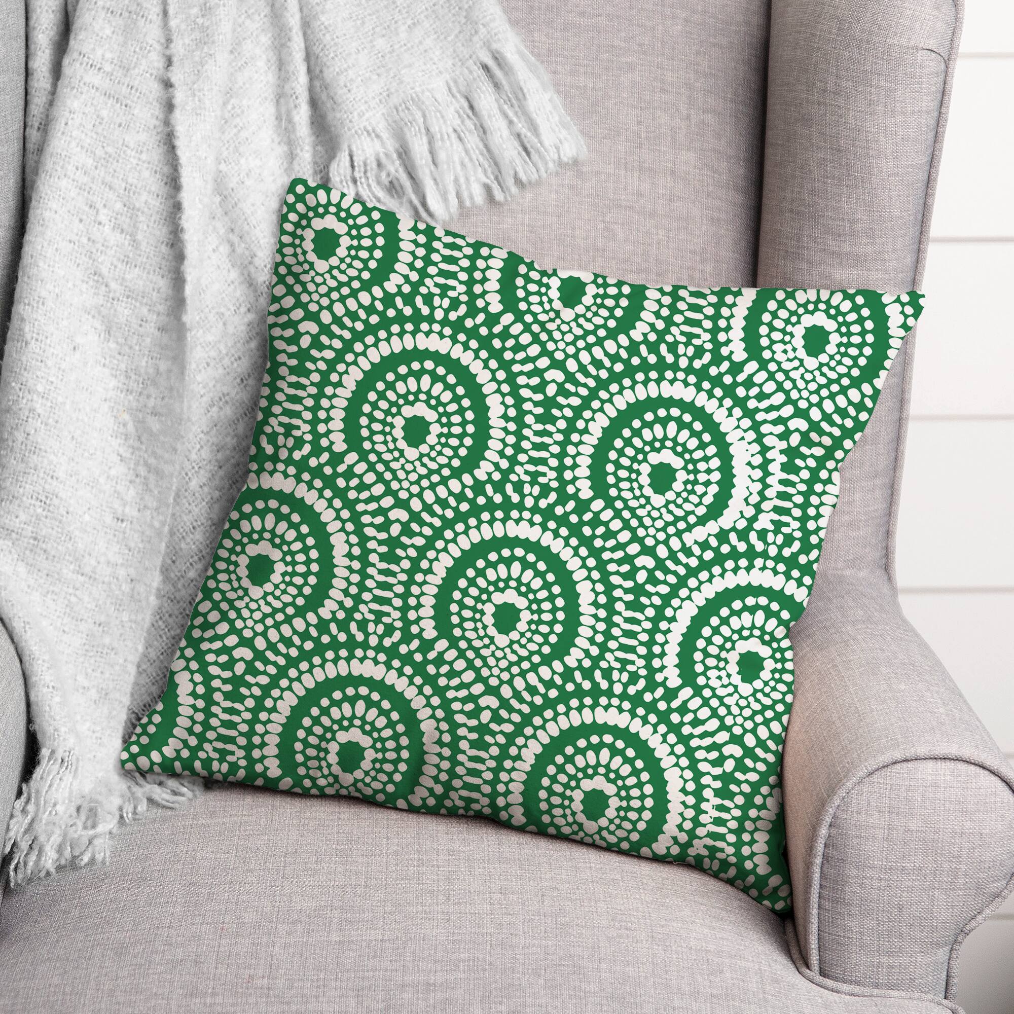 18&#x22; x 18&#x22; Fan Pattern Indoor/Outdoor Throw Pillow