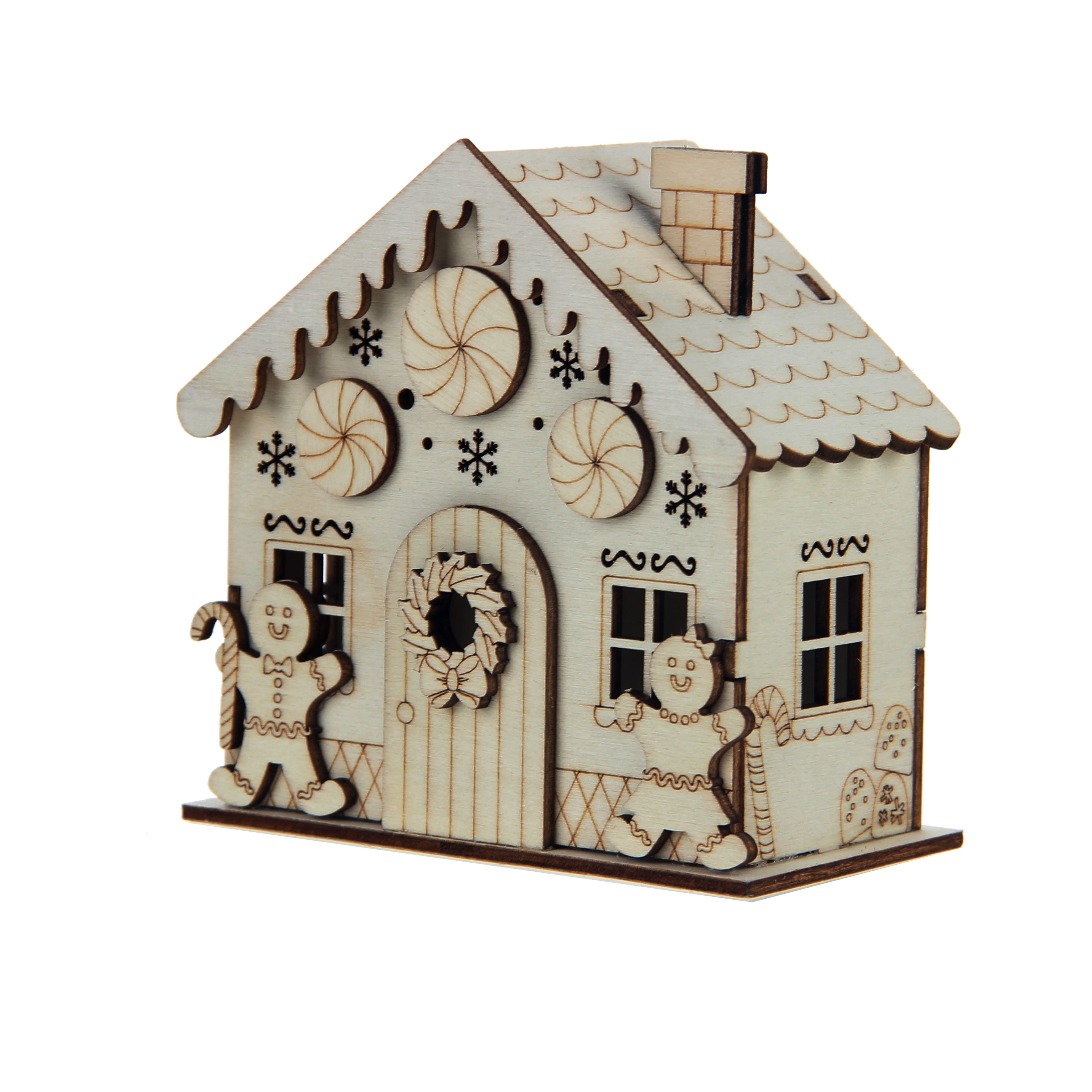 DIY LED Wood Village Peppermint House by Make Market&#xAE;