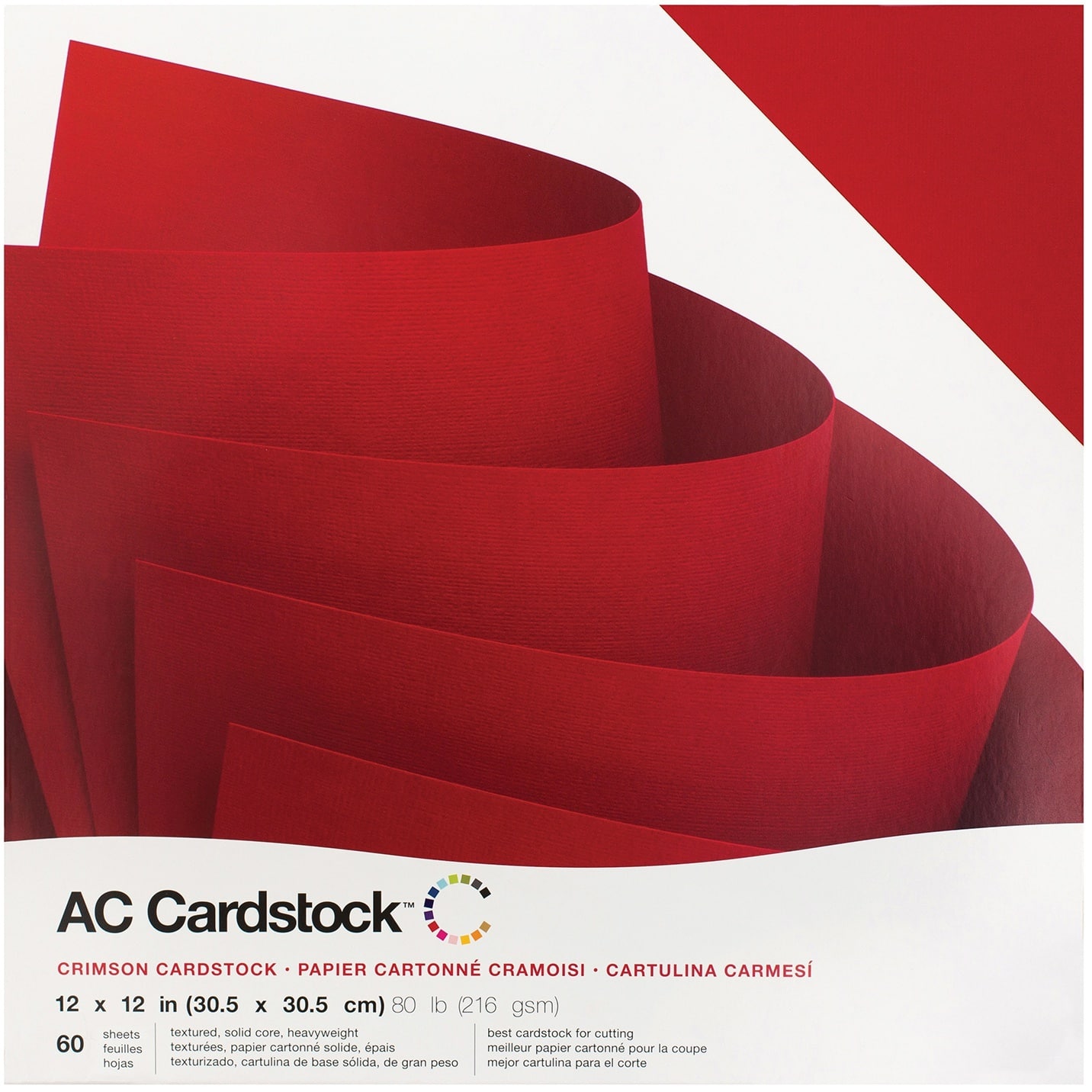 American Crafts™ 12" x 12" Textured Cardstock, 60 Sheets