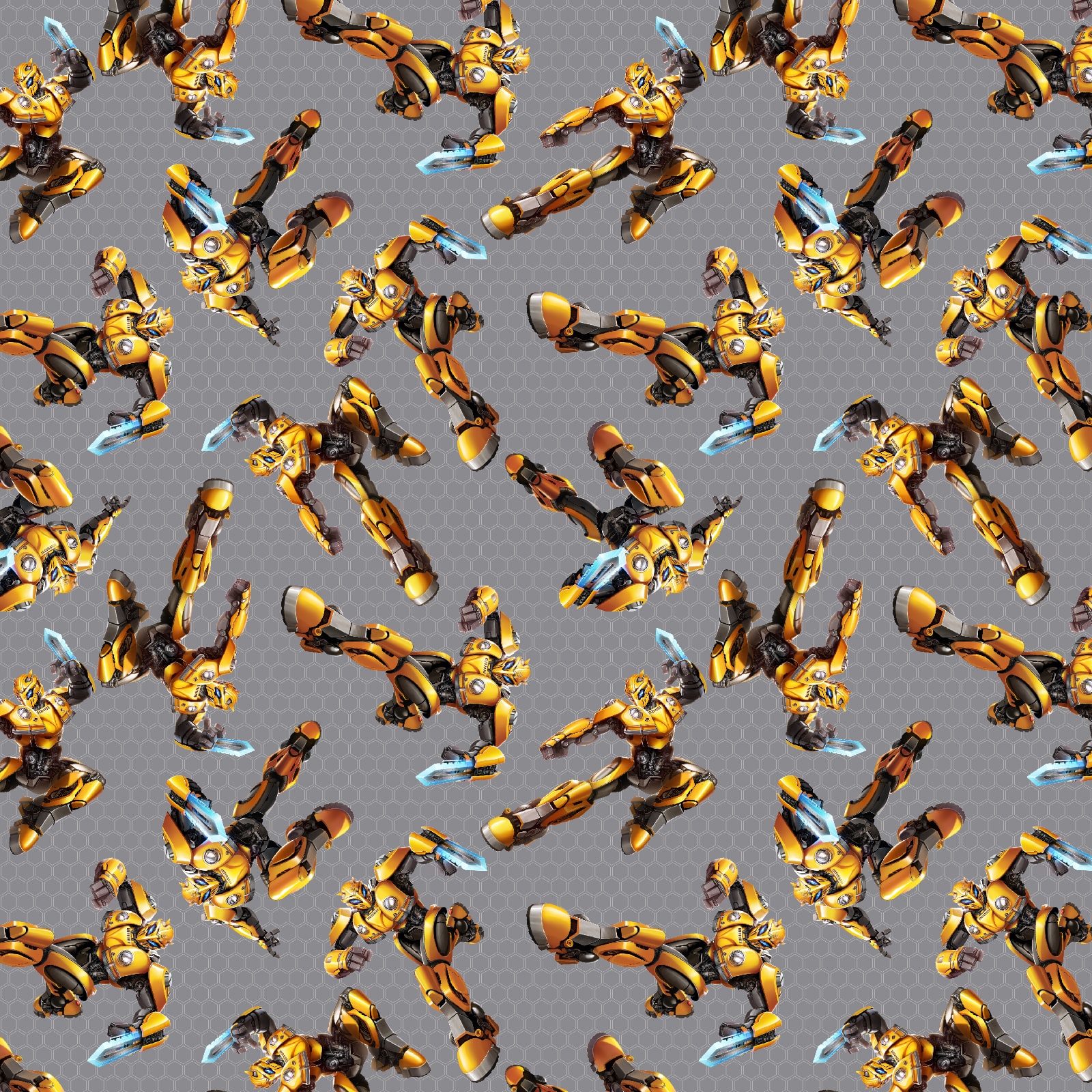 Hasbro Transformers Gray Bumblebee Toss Cotton Fabric