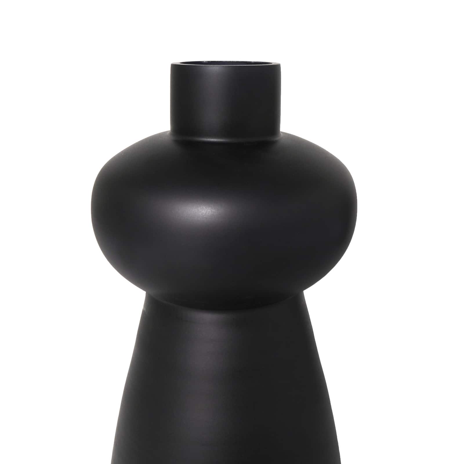 Black Glass Geometric Vase Set