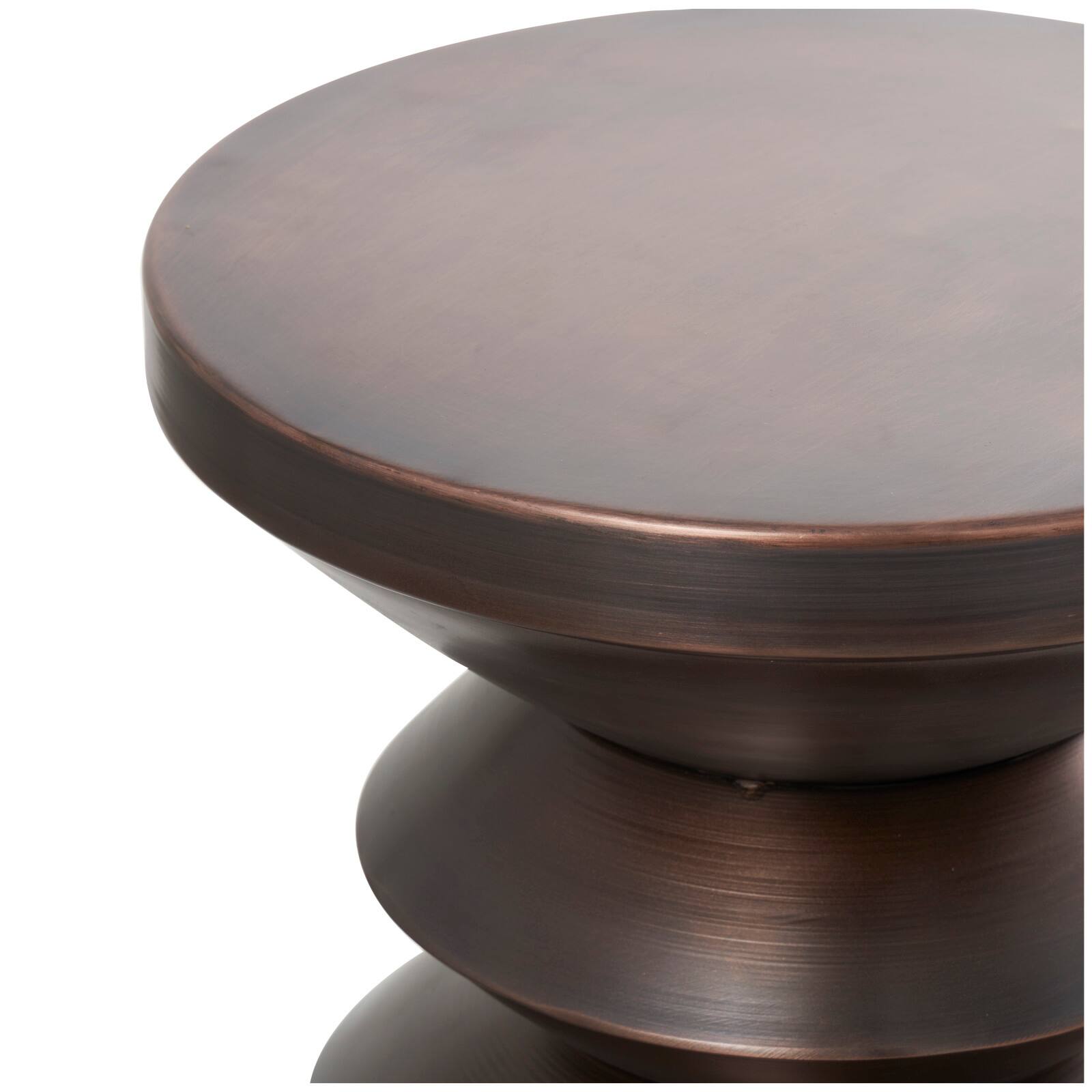 18" Copper Metal Art Deco Inspired Accent Table