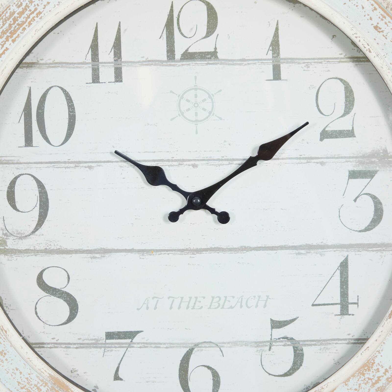 Blue Coastal Wood Wall Clock