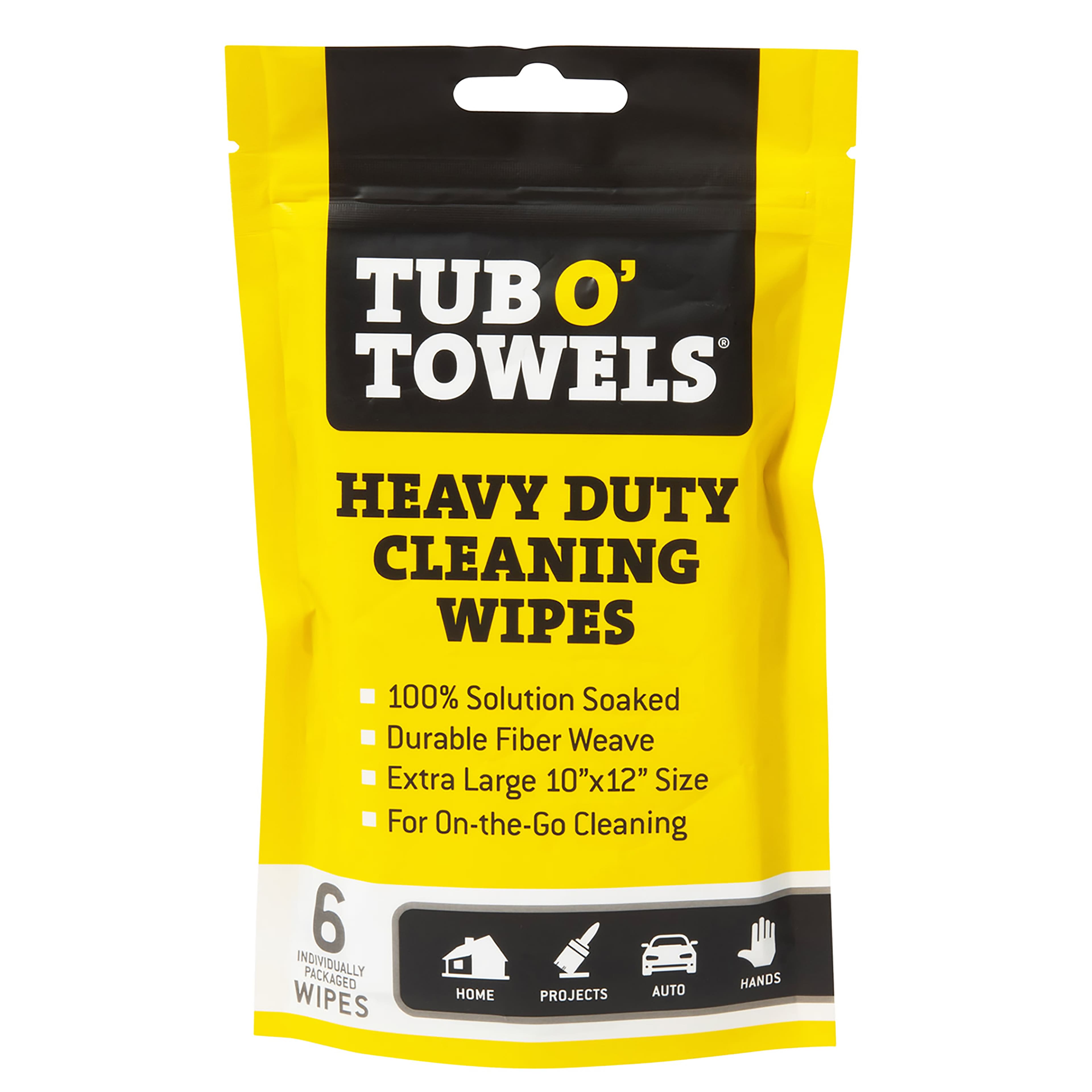 Tub O&#x27; Towels&#xAE; 10&#x22; x 12&#x22; Heavy-Duty Cleaning Wipes, 6ct.