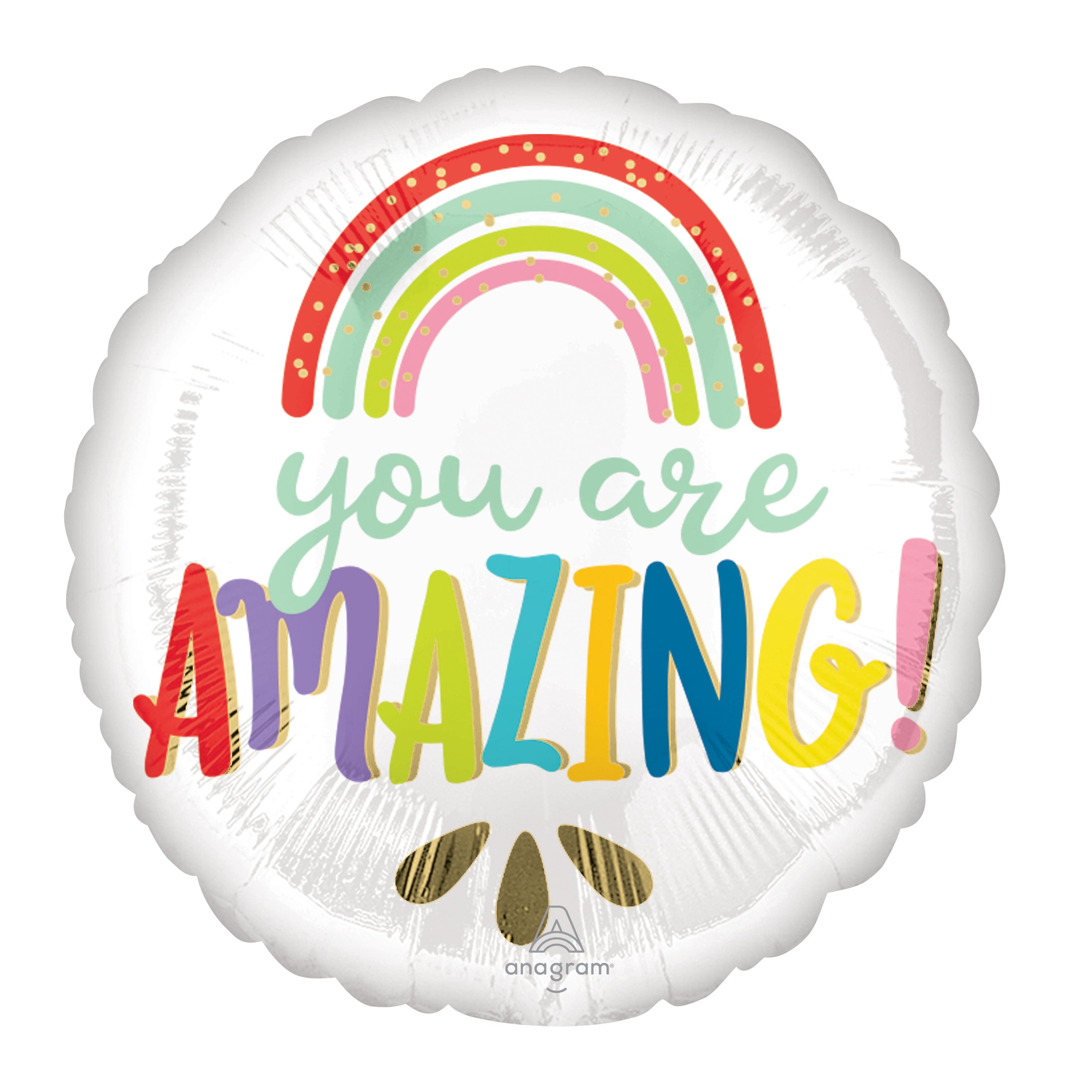 17&#x22; You Are Amazing Rainbow Foil Balloon