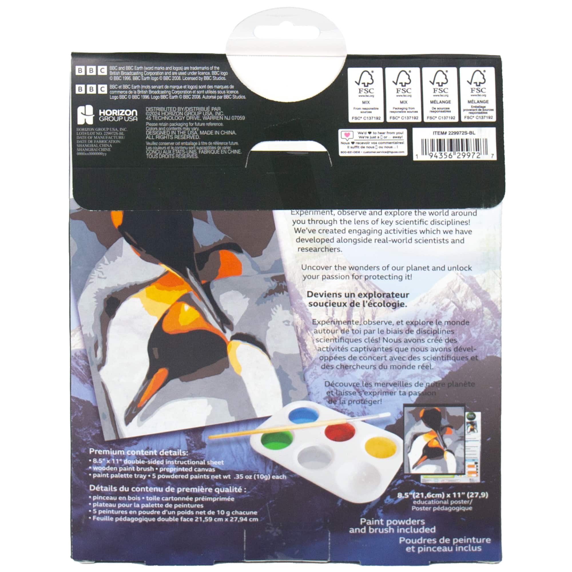 BBC Earth Canvas Board Penguin Paint by Number