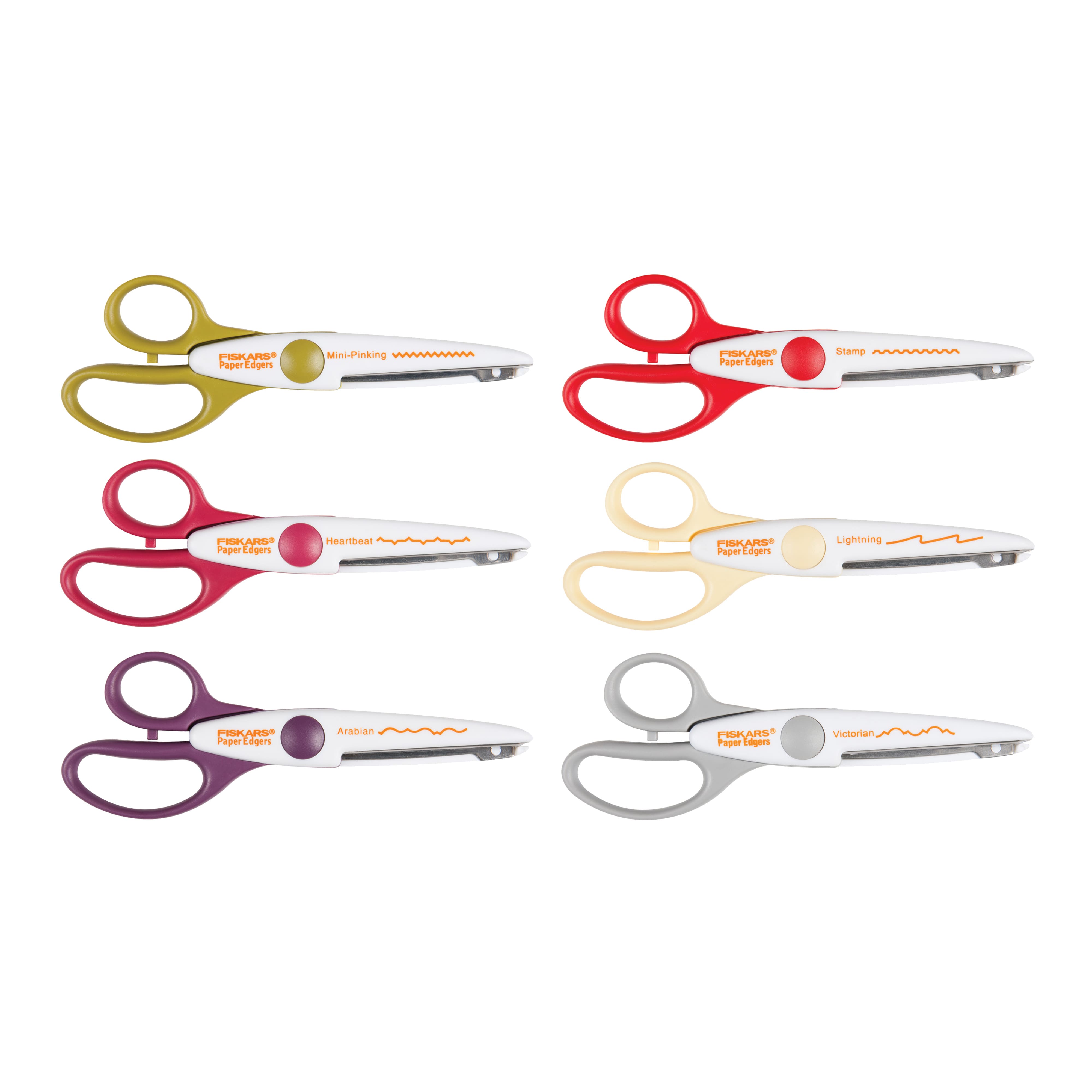Fiskars® Contemporary 6 Piece Paper Edger Scissors Set