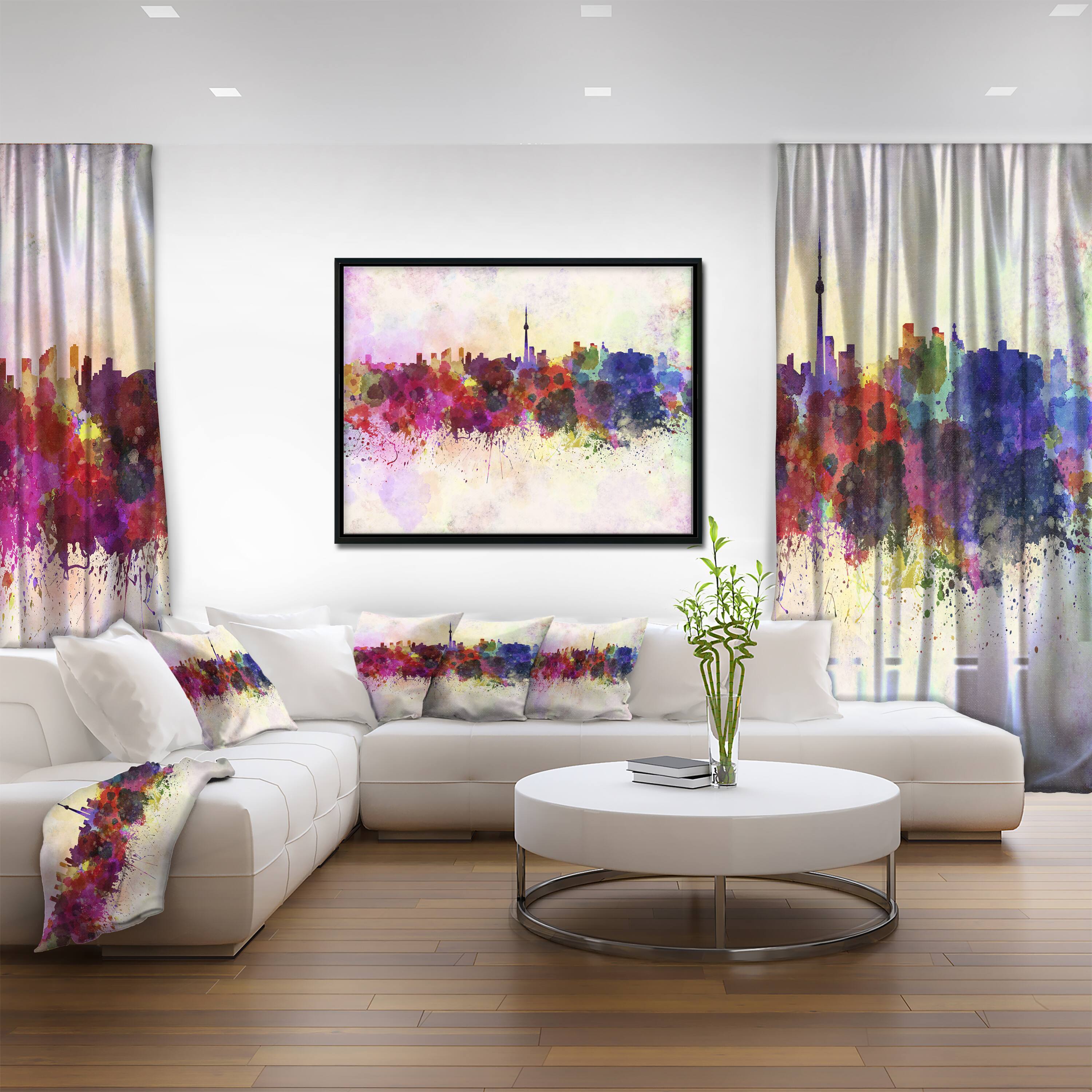 Designart - Toronto Skyline - Cityscape Framed Canvas Artwork Print