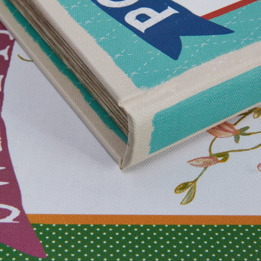 Hello Honey® Multicolored Decorative Hard-Sided Canvas Book Storage Boxes Set