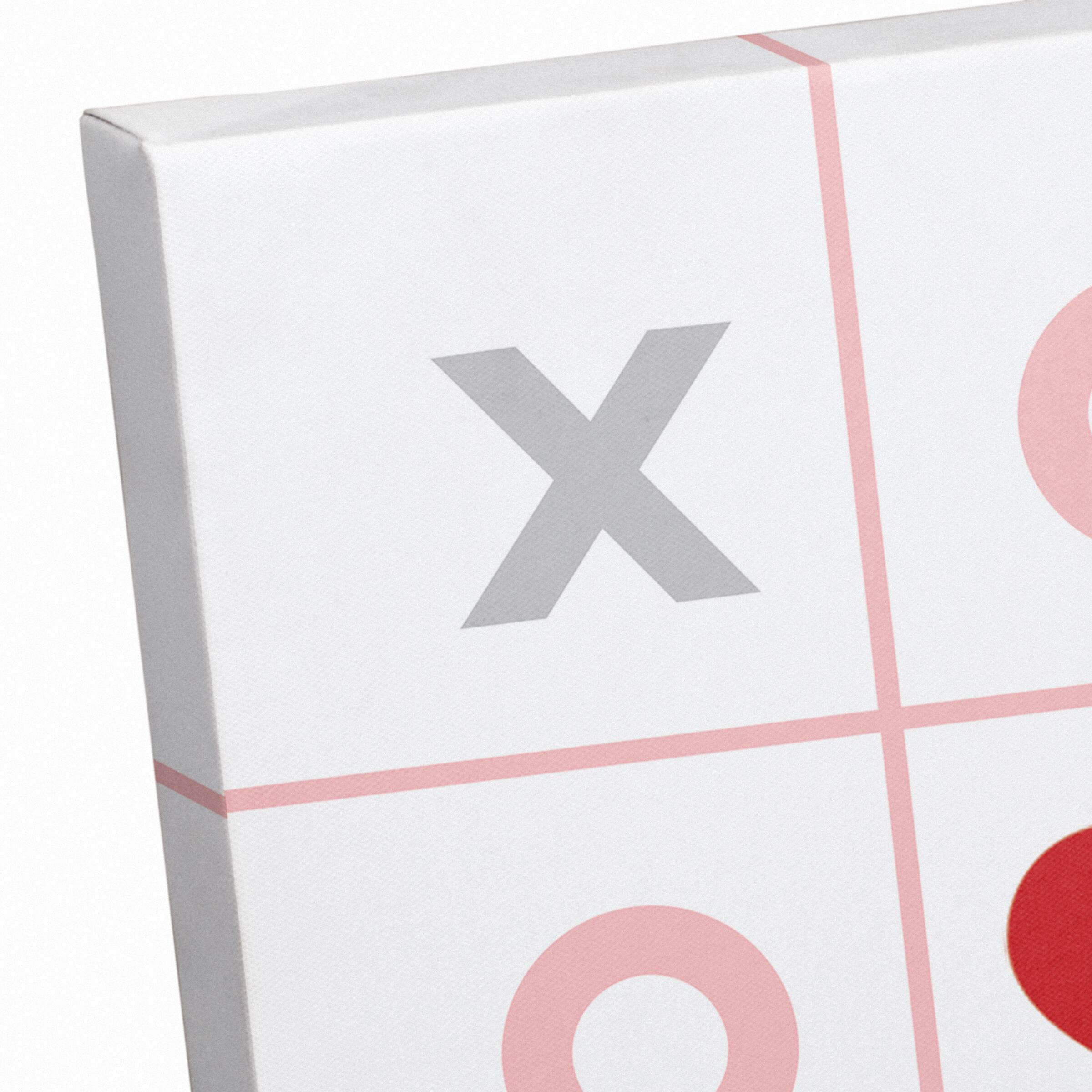 Tic Tac Toe Hearts 12" x 12" Canvas Wall Art