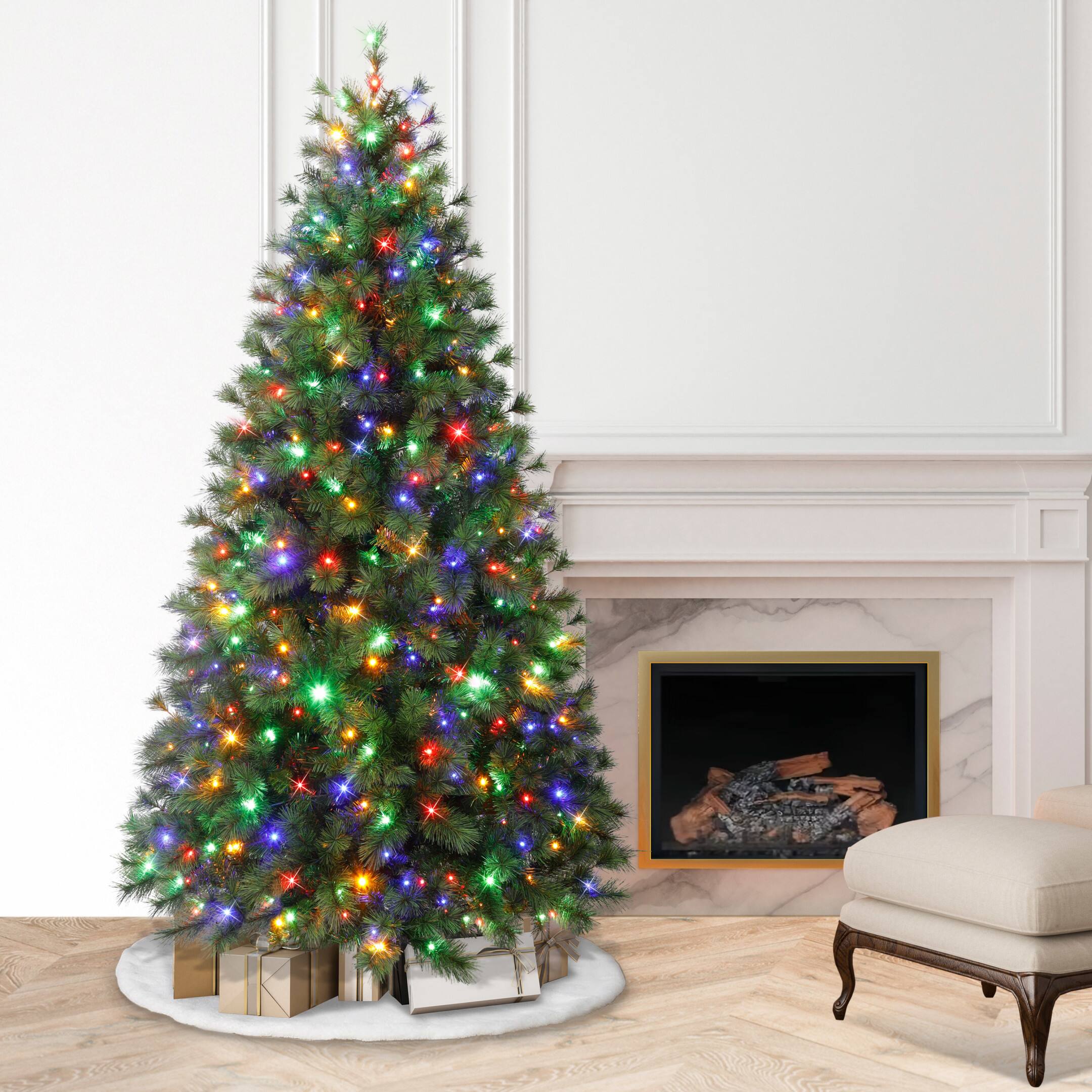 7.5ft. Pre-Lit Colorado Pine Artificial Christmas Tree, Dual-Color LED Lights