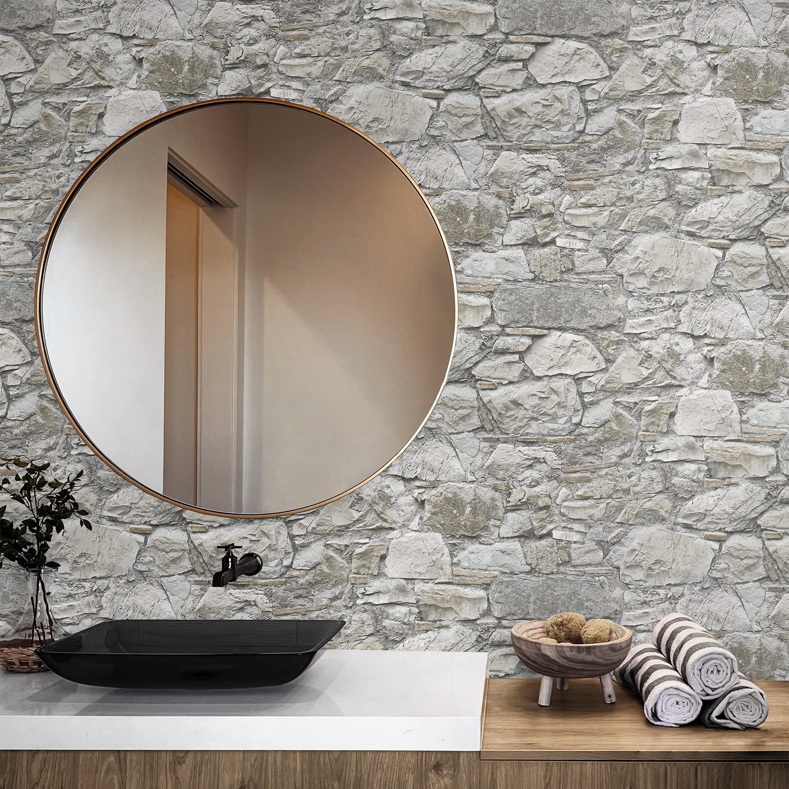 Surface Style Stone's Throw Peel & Stick Wallpaper