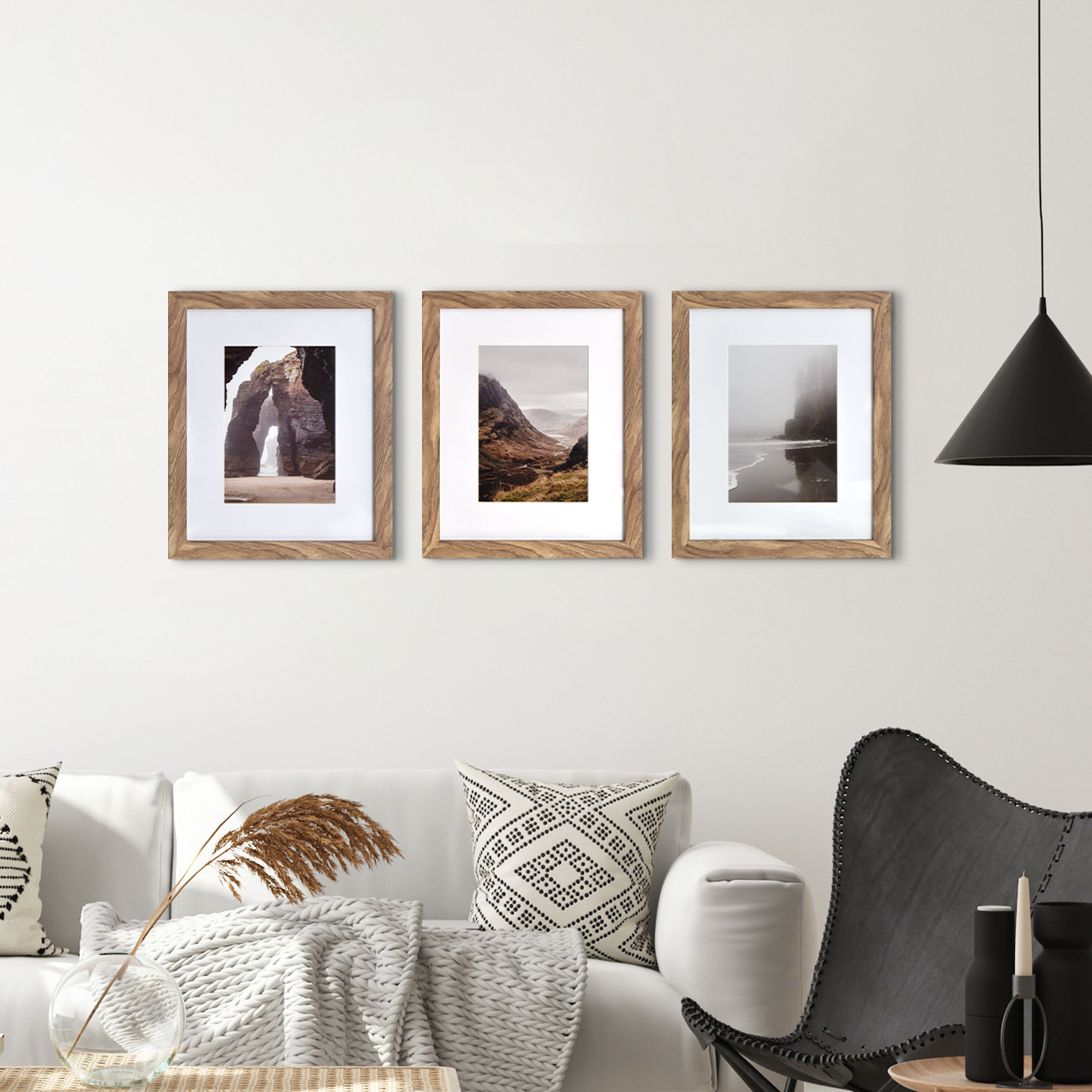 3 Pack Gallery&#x2122; Honey Frame with Mat by Studio D&#xE9;cor&#xAE;