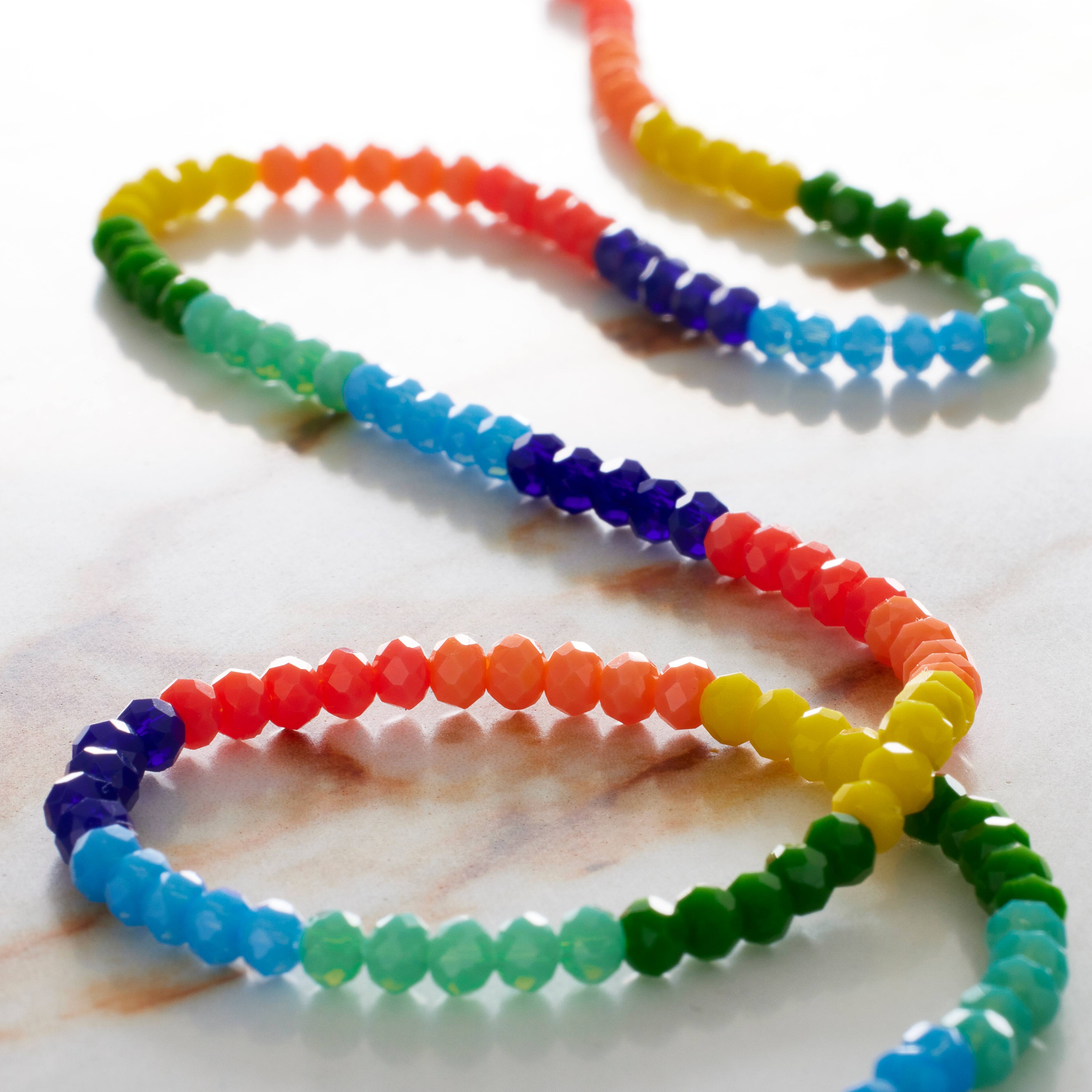 12 Pack: Multicolored Glass Faceted Rondelle Beads, 3mm by Bead Landing™
