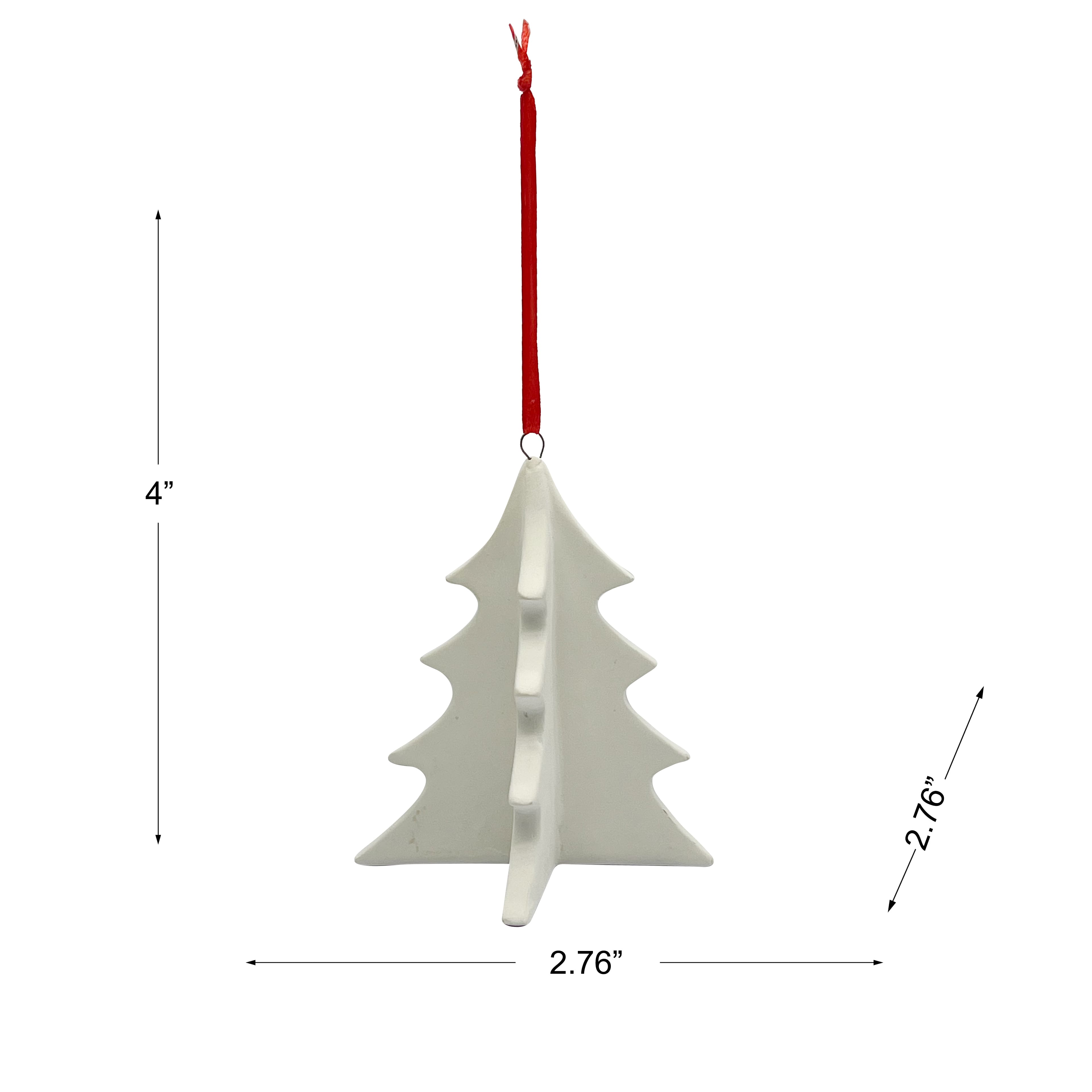 4&#x22; DIY Ceramic Slatted Christmas Tree Ornament by Make Market&#xAE;