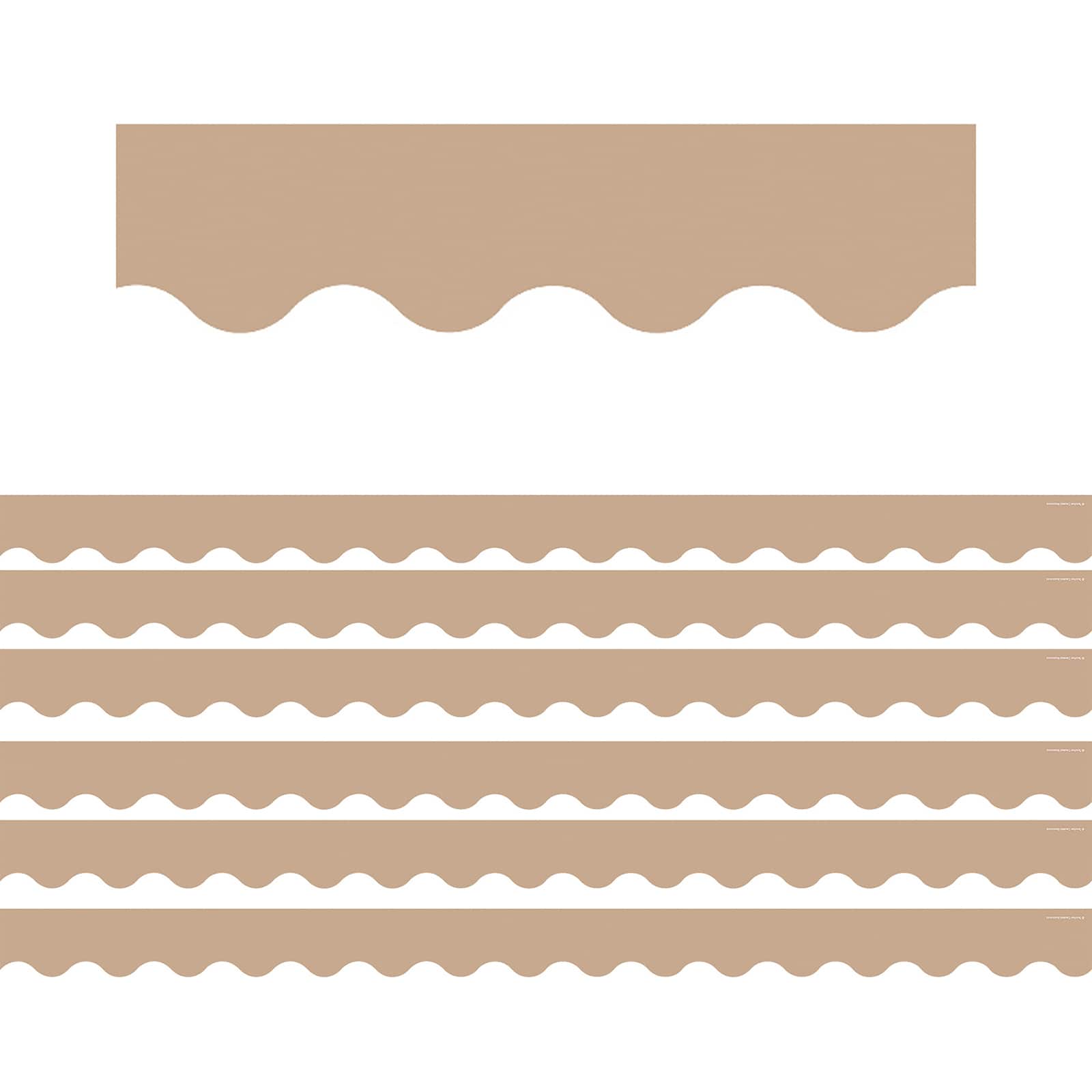 Teacher Created Resources Light Brown Scalloped Border Trim, 210ft.