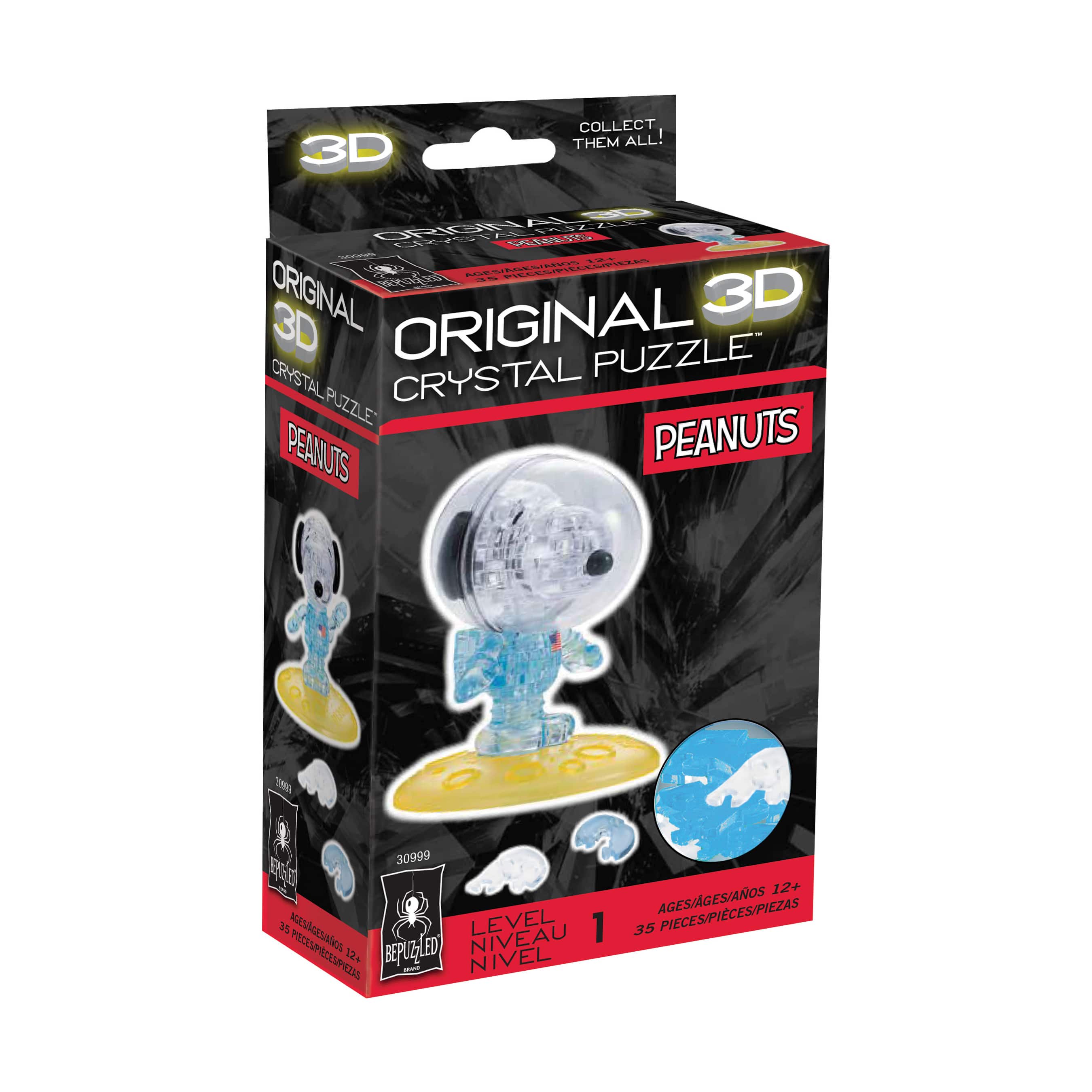 Original 3D Crystal Puzzle&#x2122; Peanuts Astronaut Snoopy 35 Piece Puzzle
