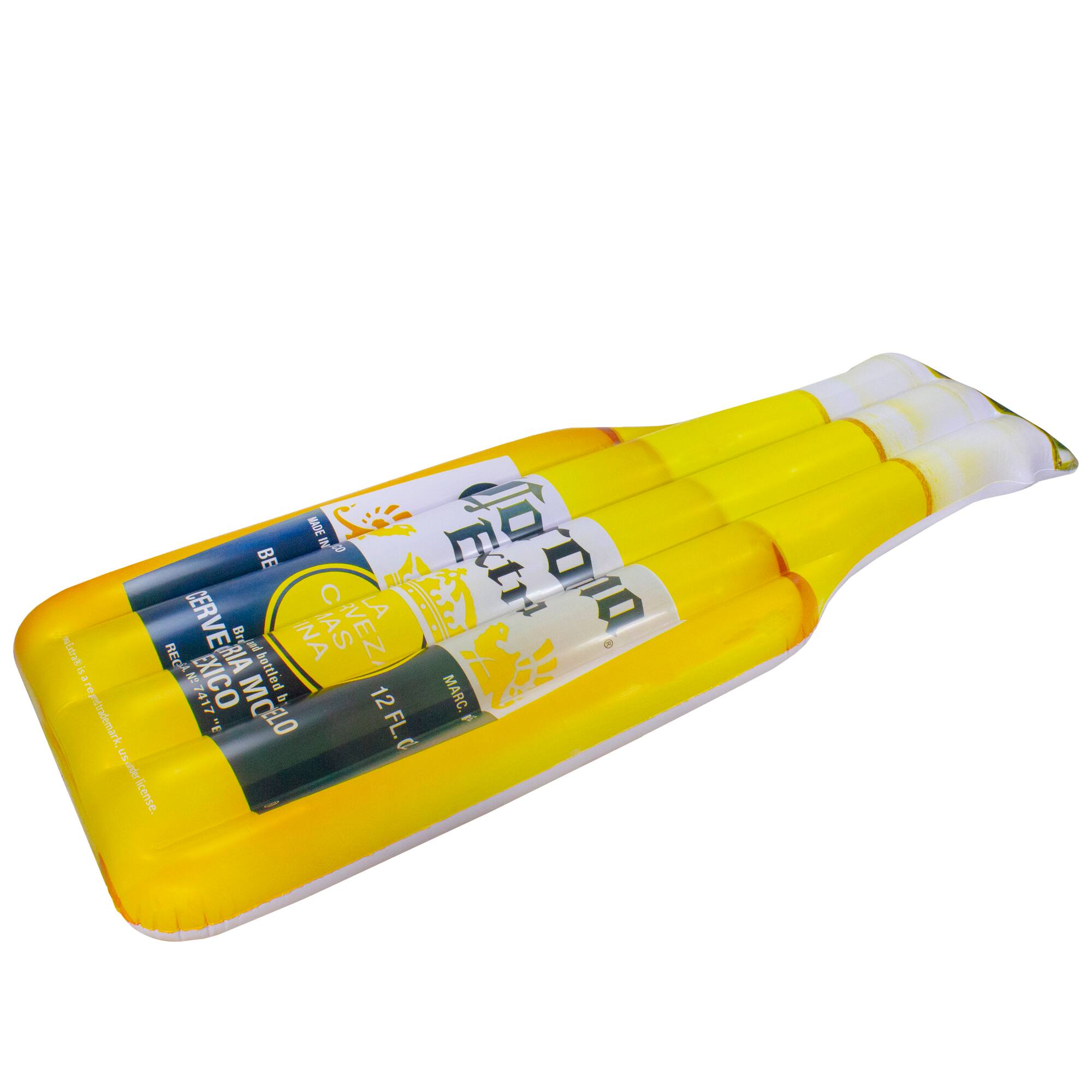 86&#x22; Corona&#xAE; Yellow &#x26; Blue Inflatable Beer Bottle Pool Float