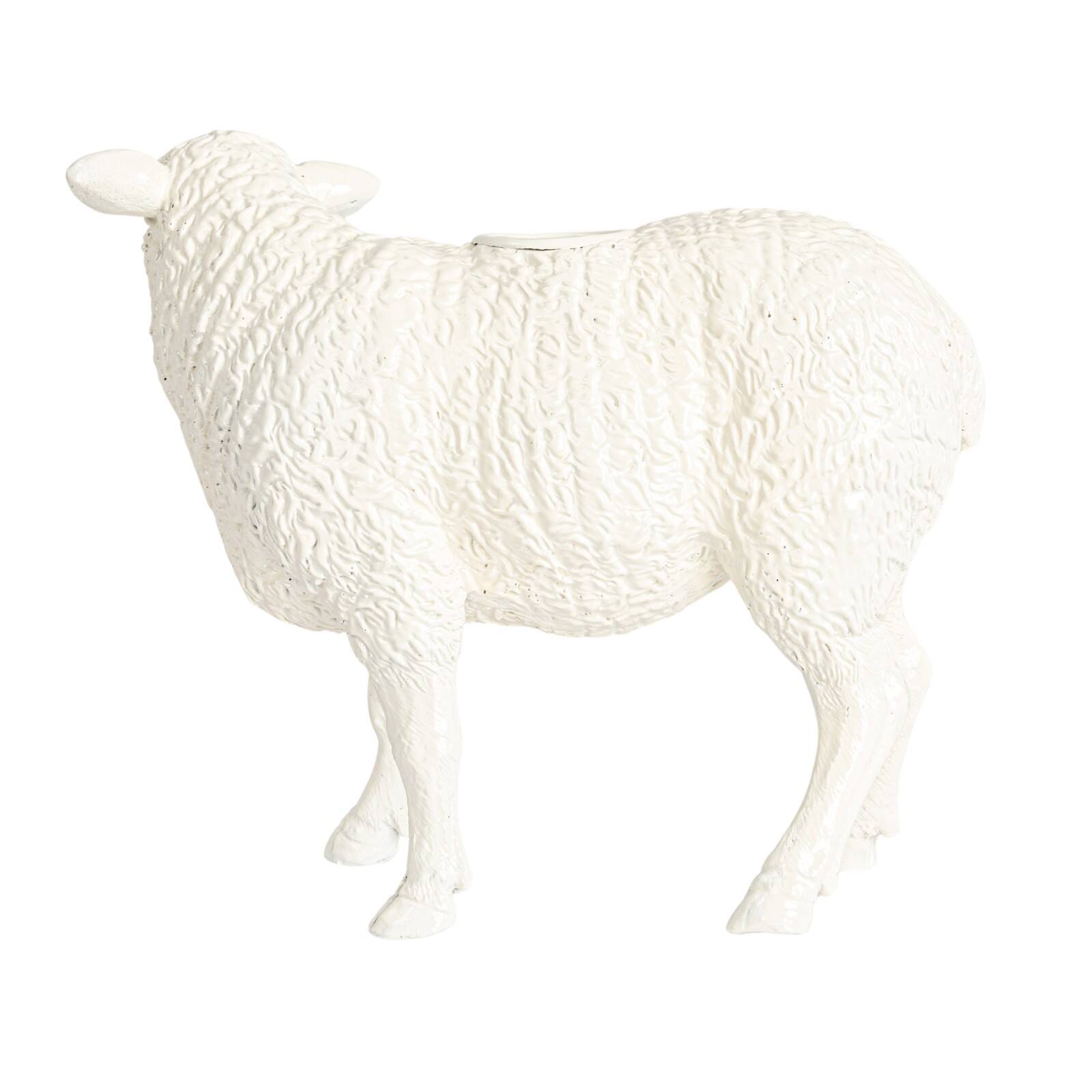 Hello Honey&#xAE; 6.75&#x22; Long White Pastoral Elegance Sheep Taper Candle Holder