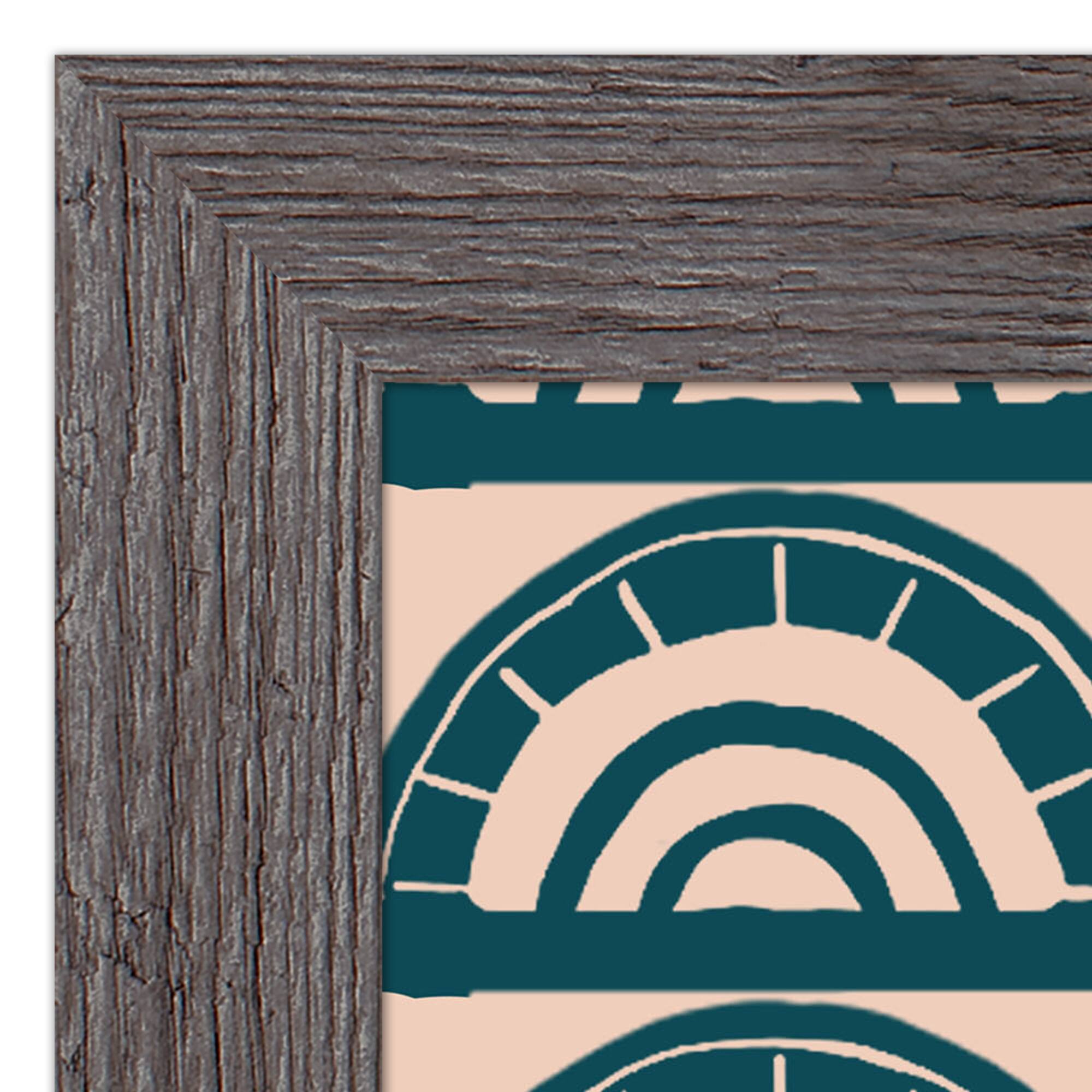 Abstract Teal Arch Pattern 16" x 20" Western Framed Print