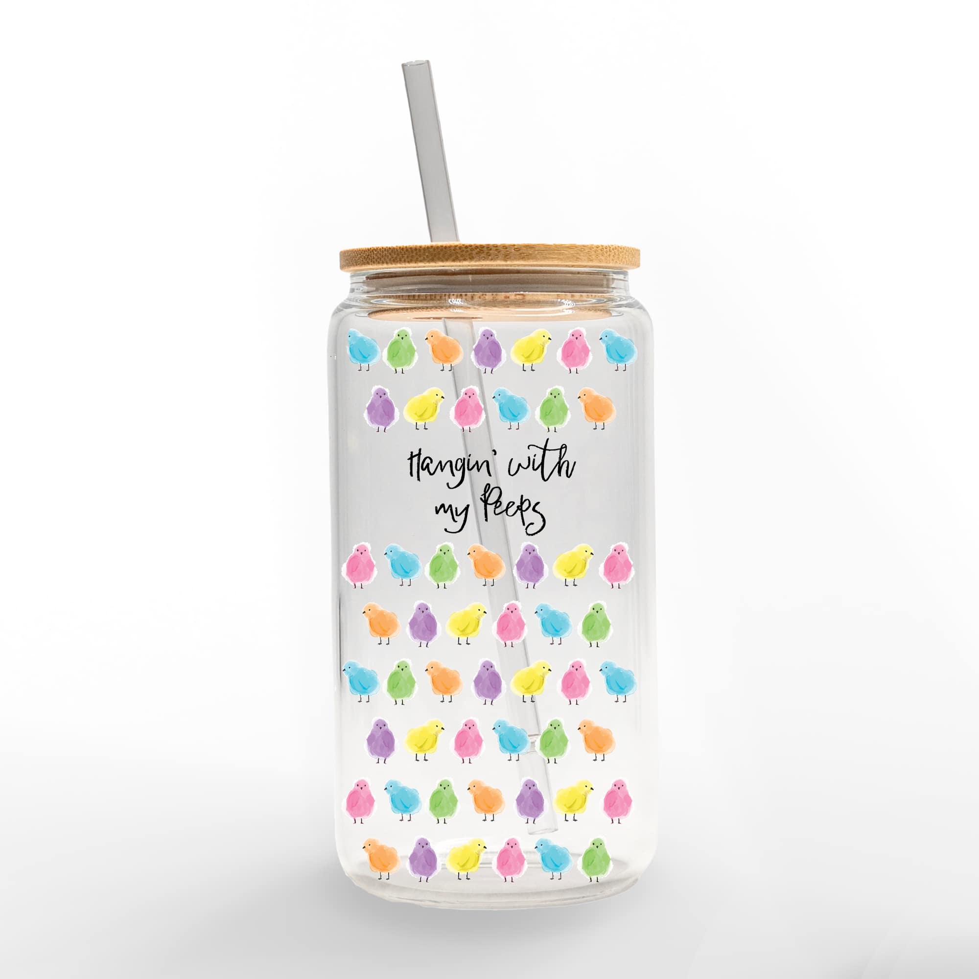 16oz. Hangin' with My Peeps Glass Can Cup