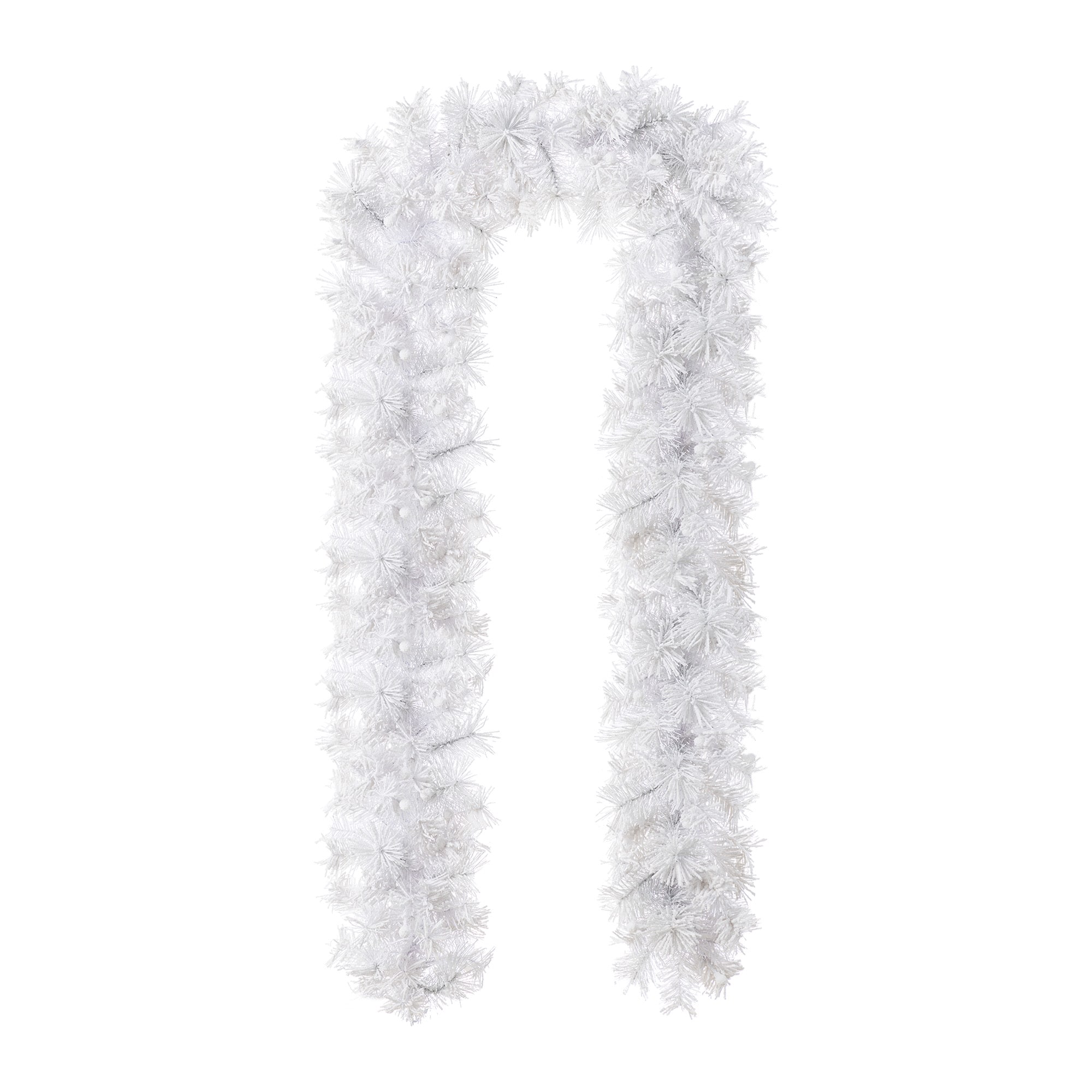 Glitzhome&#xAE; 9ft Pre-Lit Snow Flocked White Pine Christmas Garland with Timer