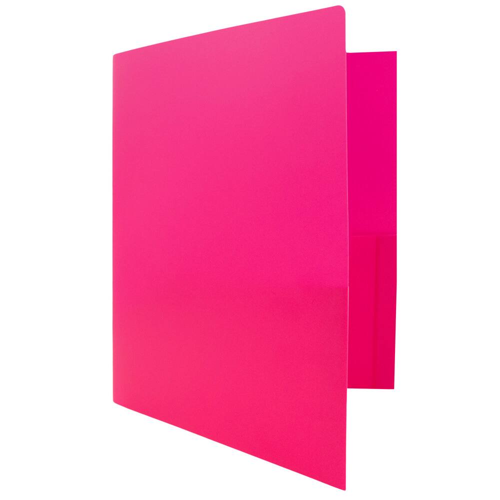 JAM Paper Heavy Duty Plastic 2-Pocket Folders, 6ct.