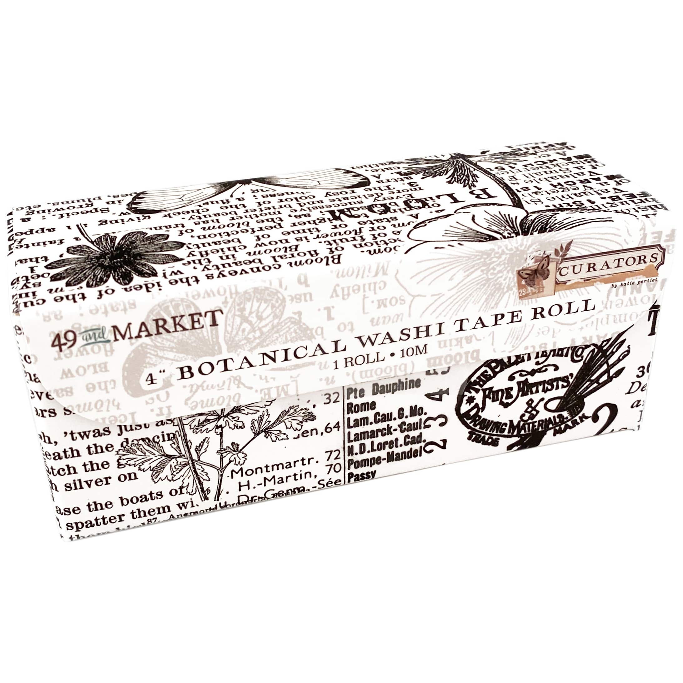 49 And Market Curators Essential 4&#x27;&#x27; Botanical Washi Tape Roll, 33ft.