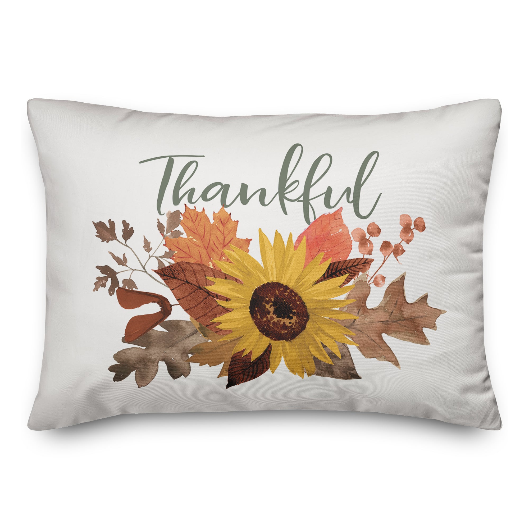 Thankful Sunflower Throw Pillow