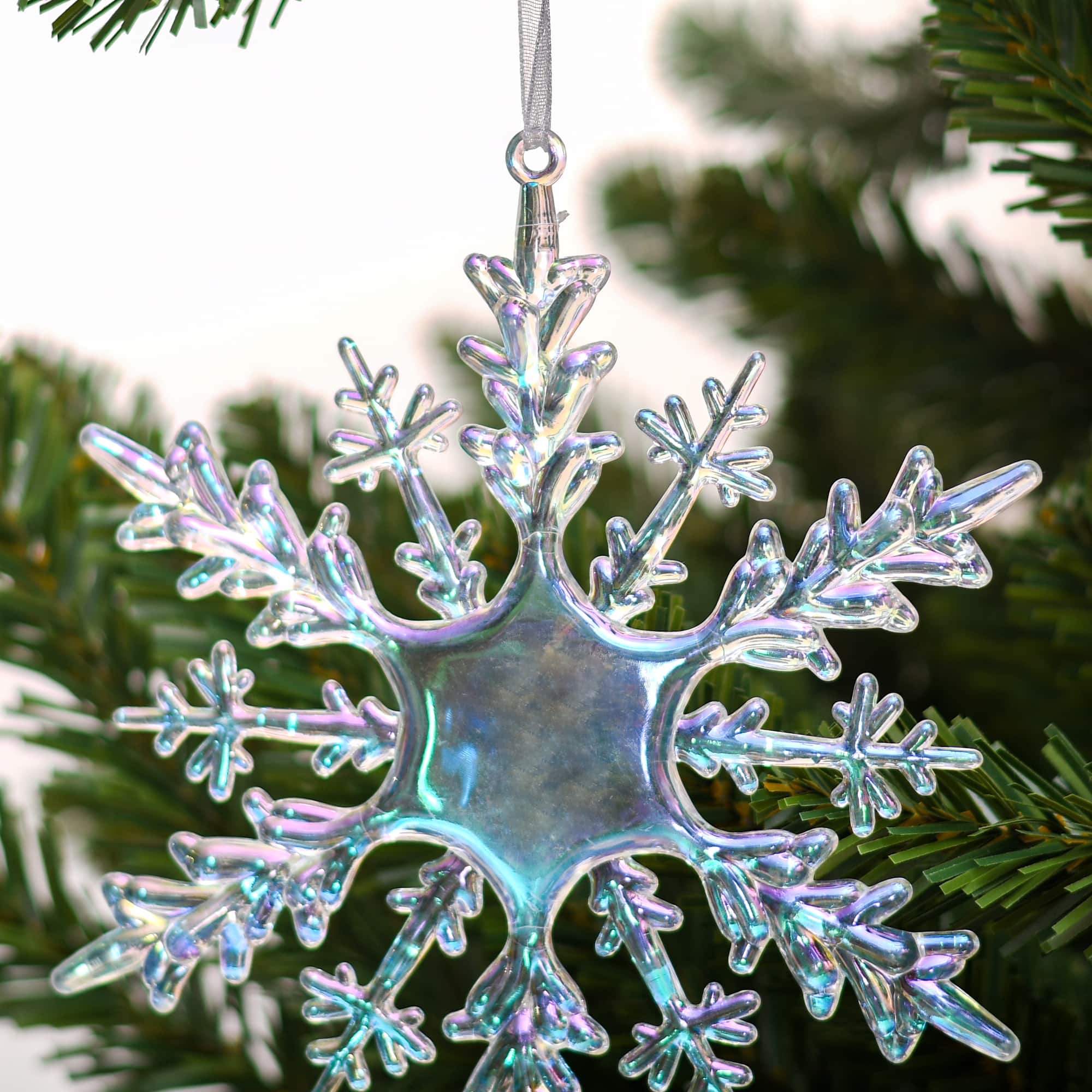 6.25&#x22; Iridescent Snowflake Plastic Ornament by Ashland&#xAE;