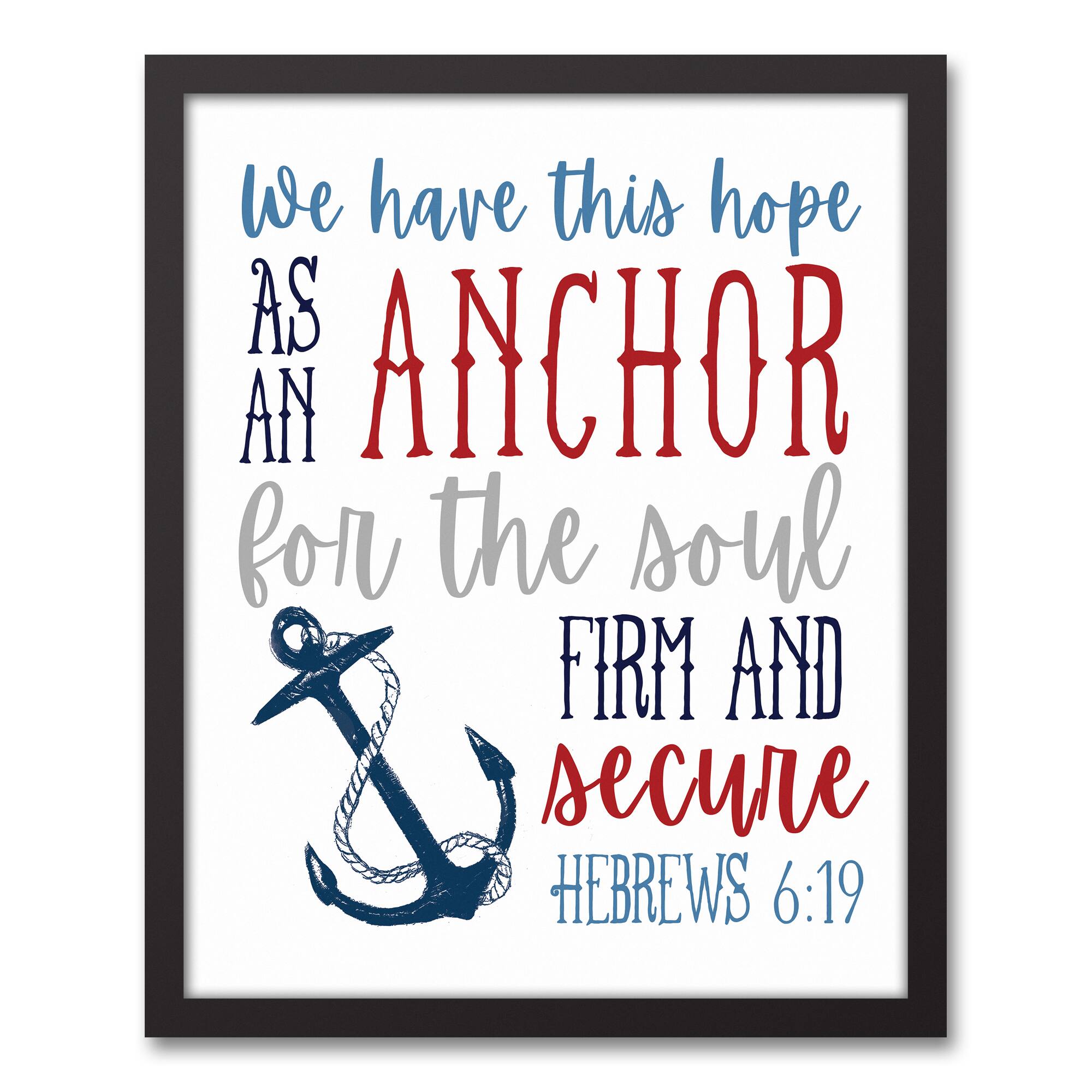 Anchor for the Soul Hebrews 6:19 Nautical Black Framed Canvas