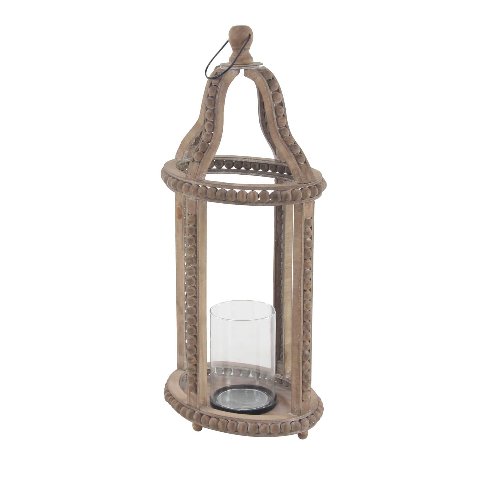 Brown Recycled wood Natural Candle Holder Lantern, 29&#x22; x 13&#x22; x 10&#x22;