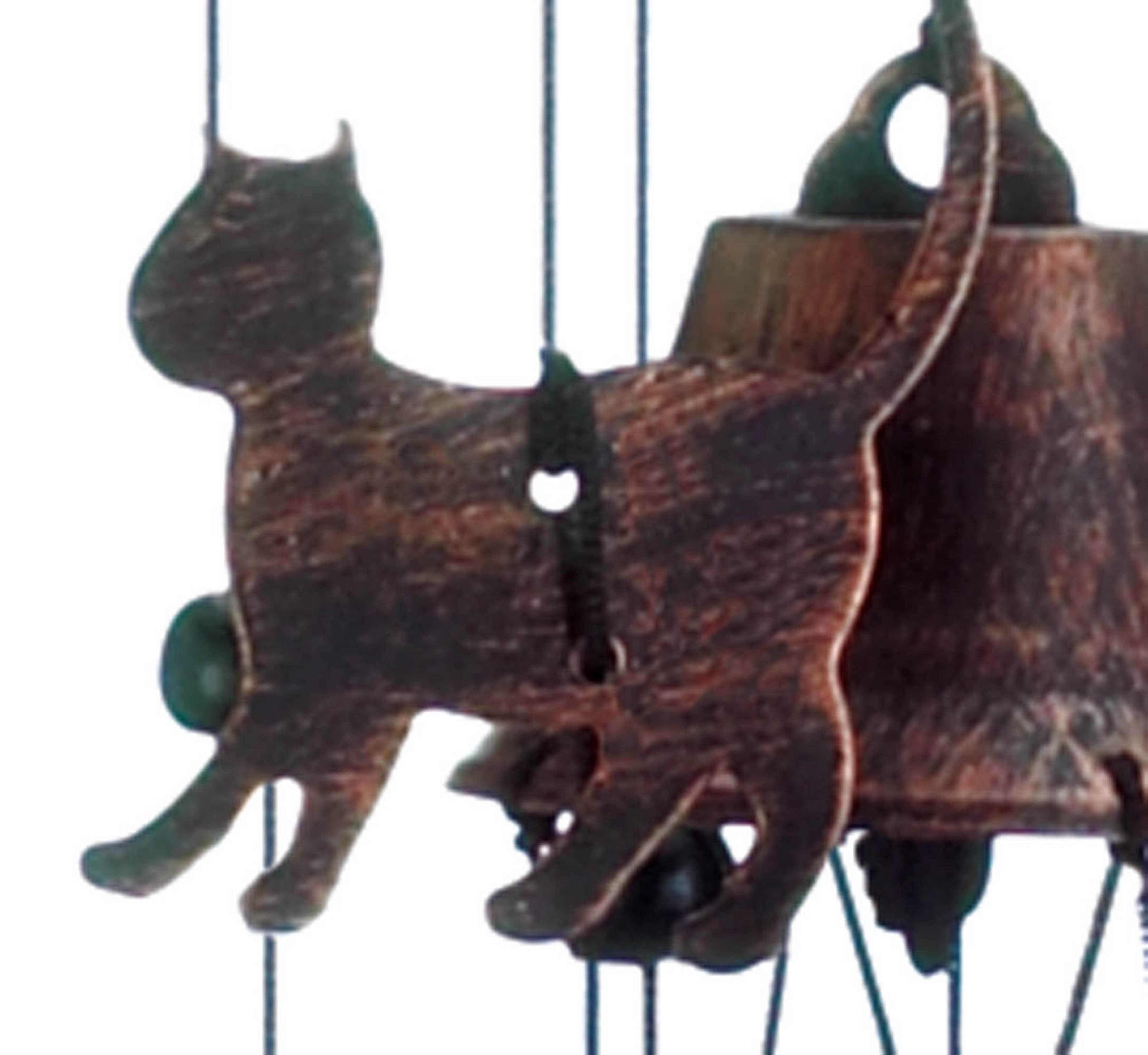 26&#x22; Bronze Cats Wind Chime
