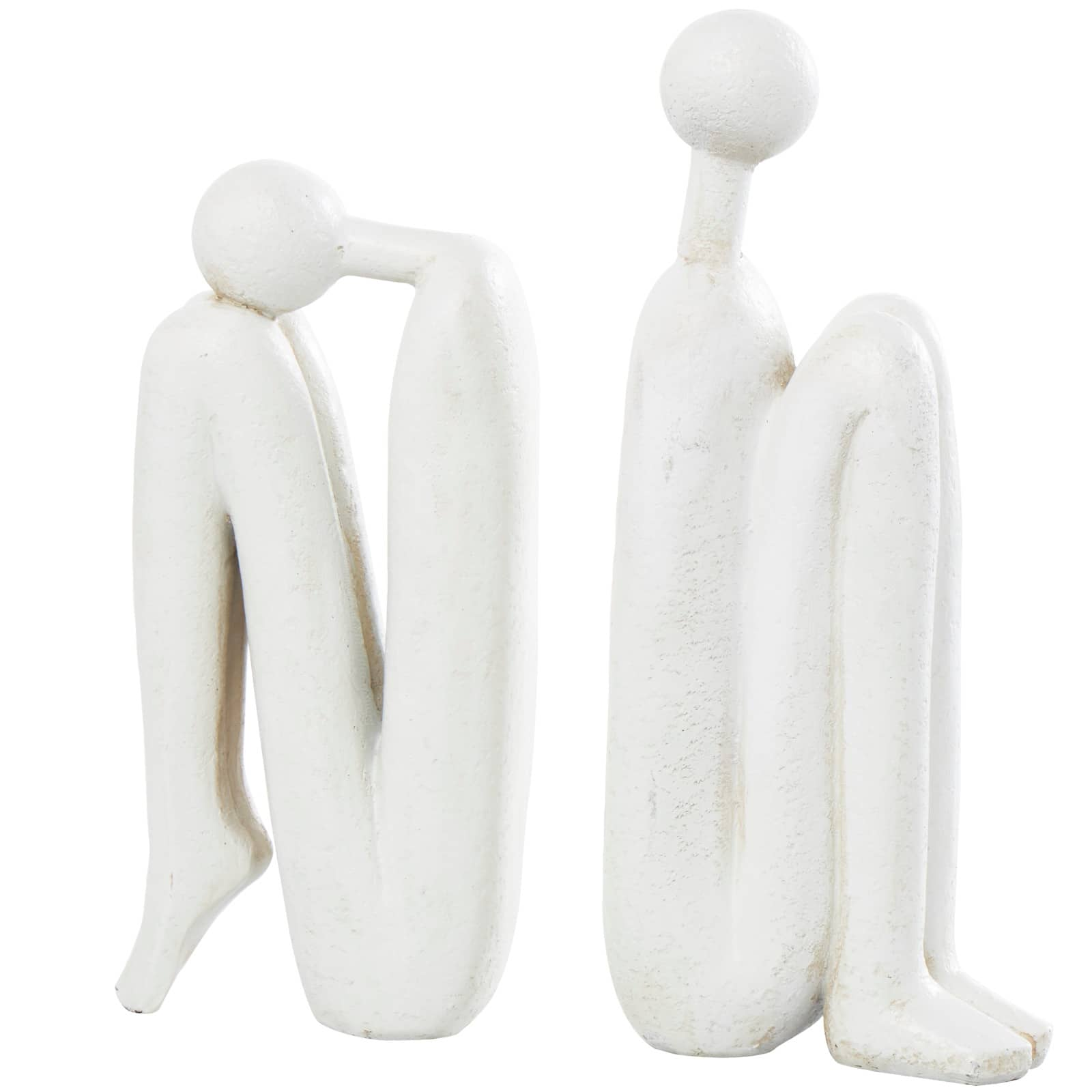 The Novogratz 9&#x22; White Polystone People Bookends Set