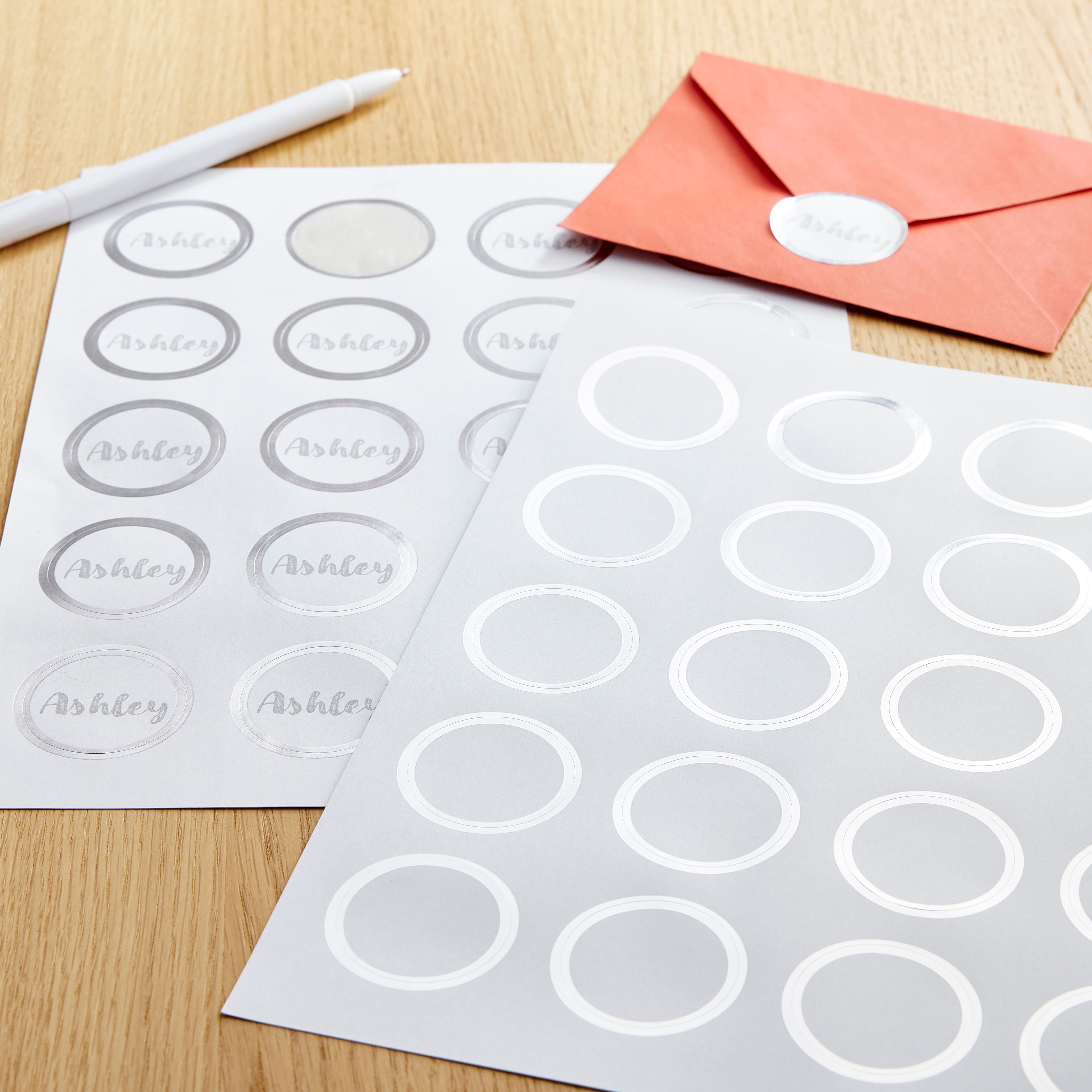 Silver Border Round Label Stickers by Recollections&#x2122;