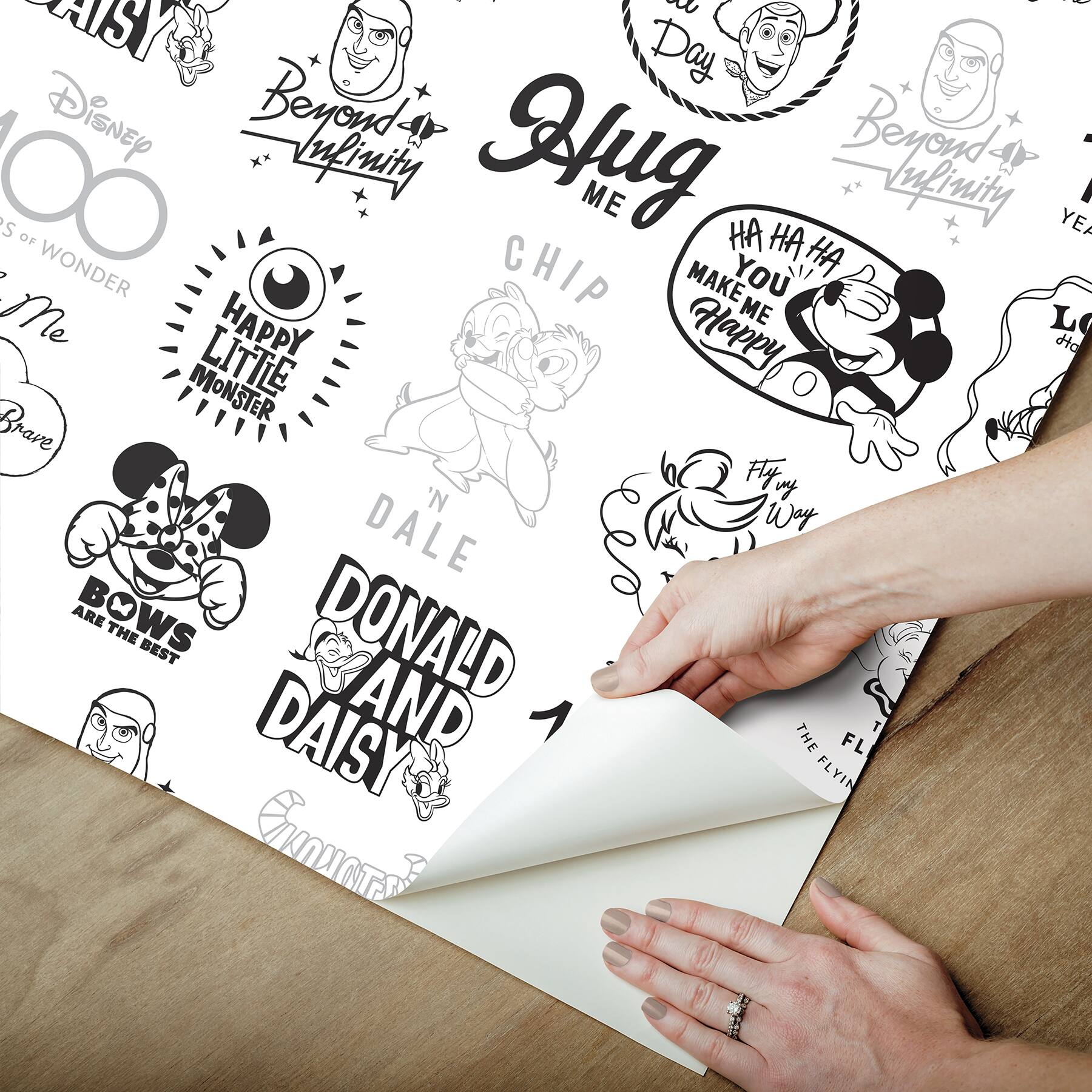 RoomMates Disney 100th Anniversary Icons Black Peel &#x26; Stick Wallpaper