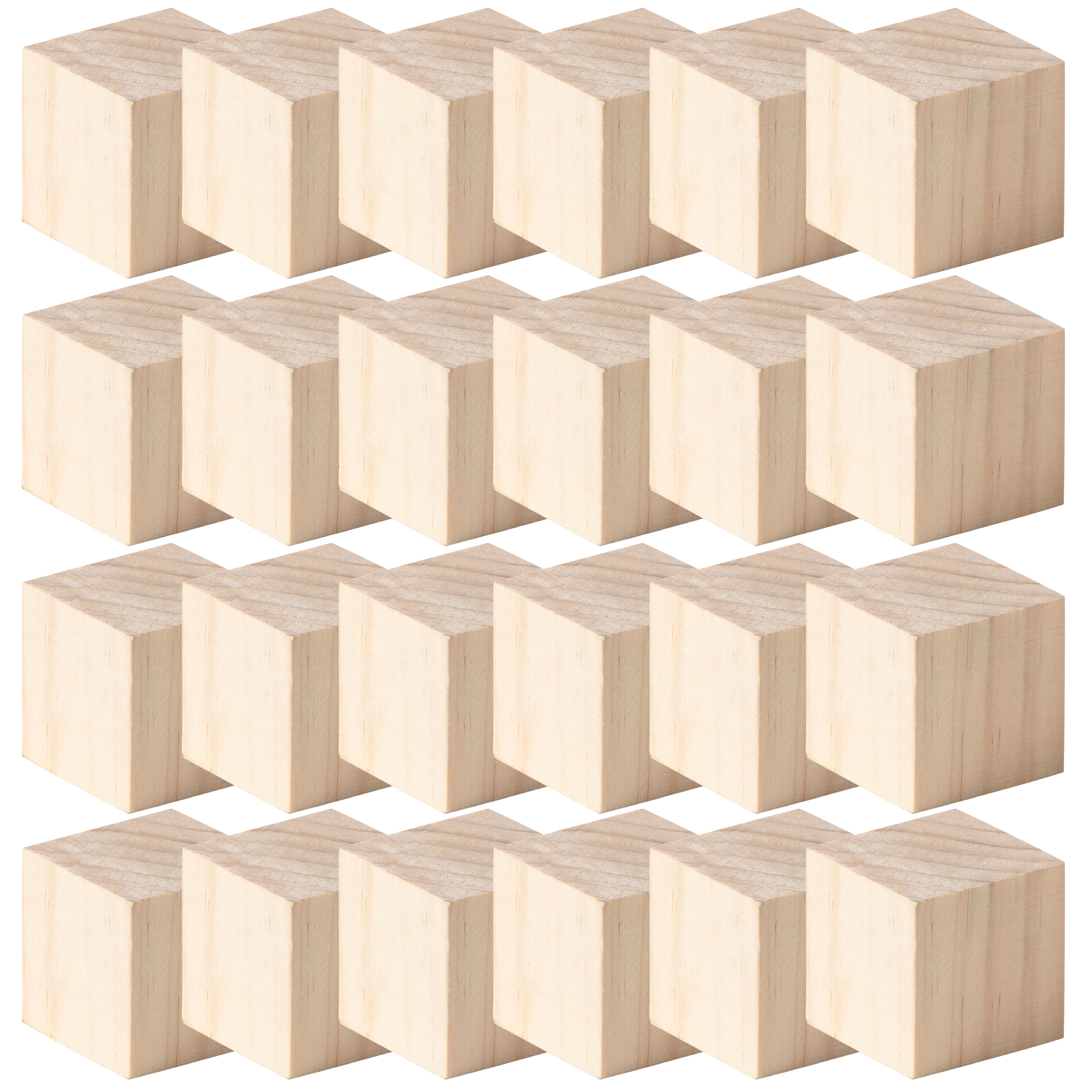 24 Pack: 1.5&#x22; Square Wood Block by Make Market&#xAE;