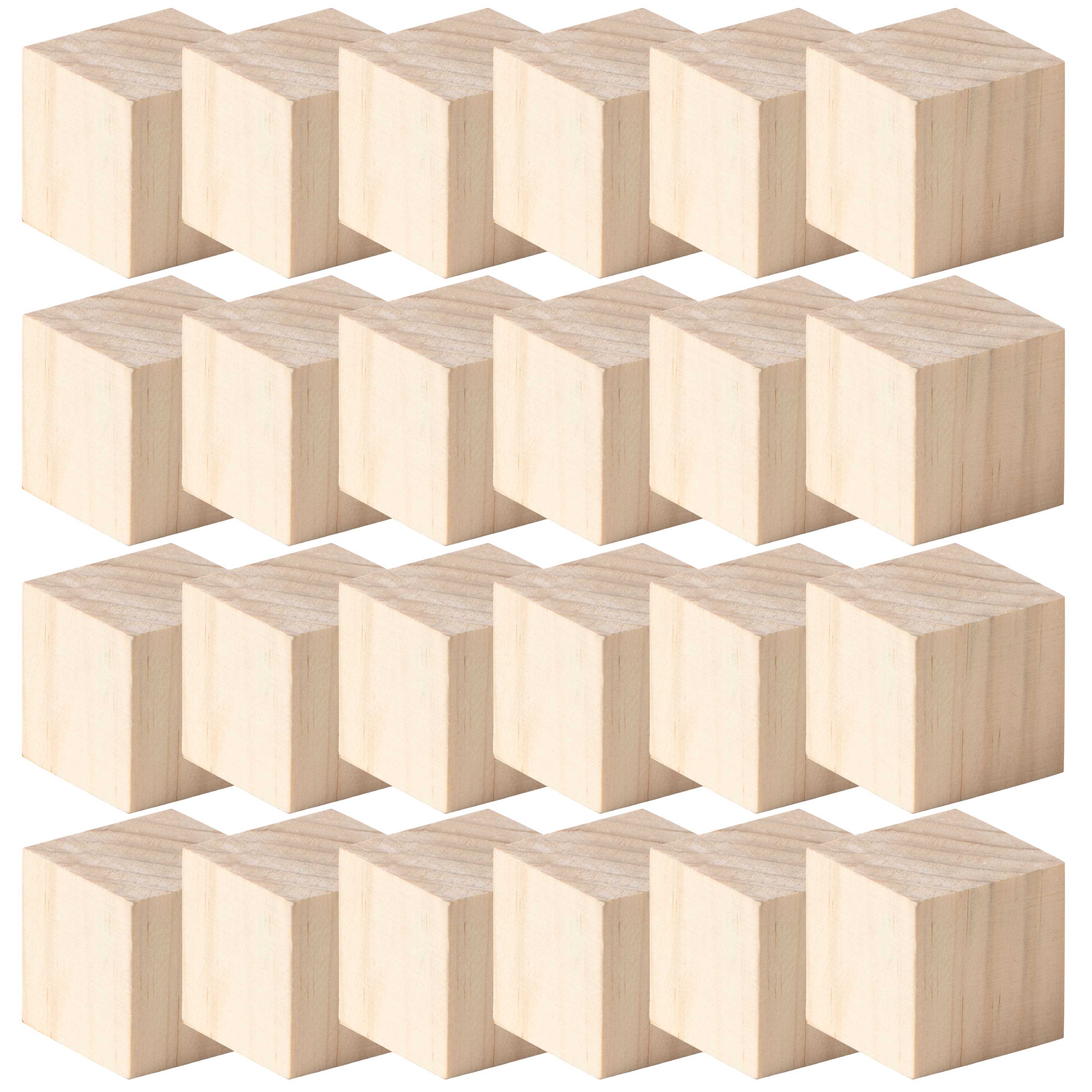 24 Pack: 1.5" Square Wood Block by Make Market®