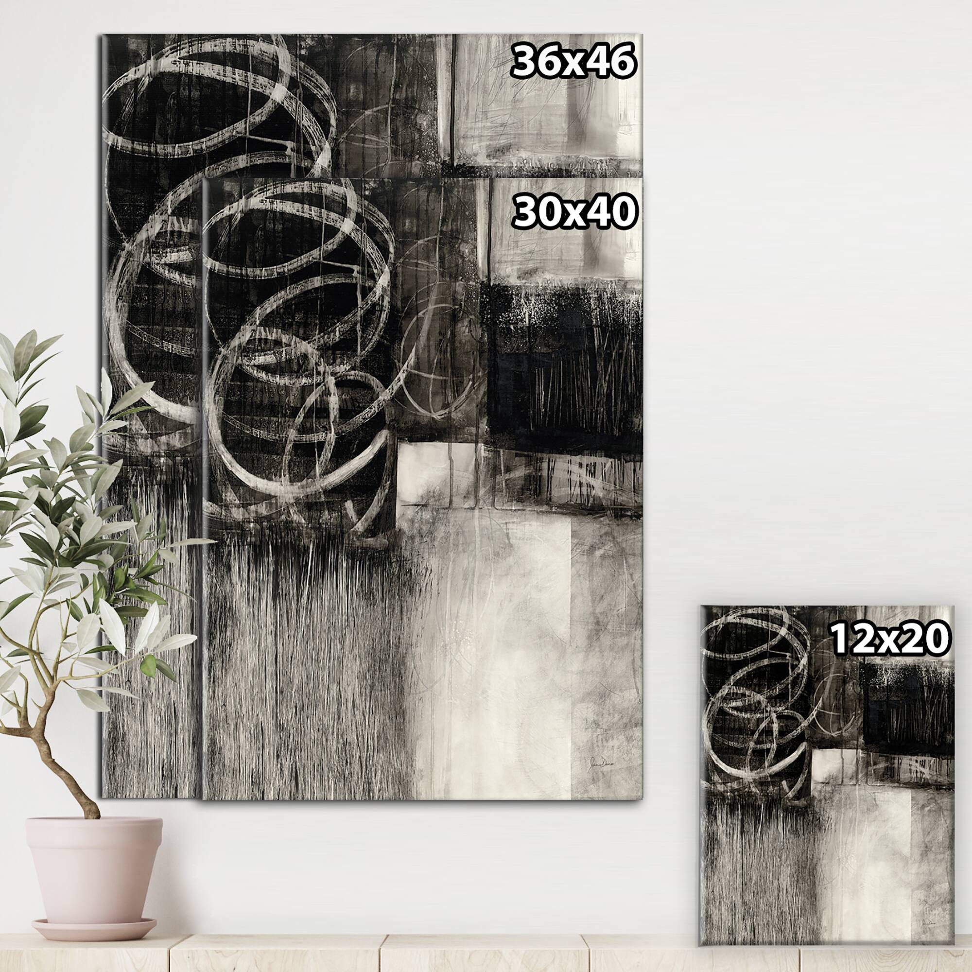 Designart - A Geometric Day I - Mid-Century Modern Gallery-wrapped Canvas