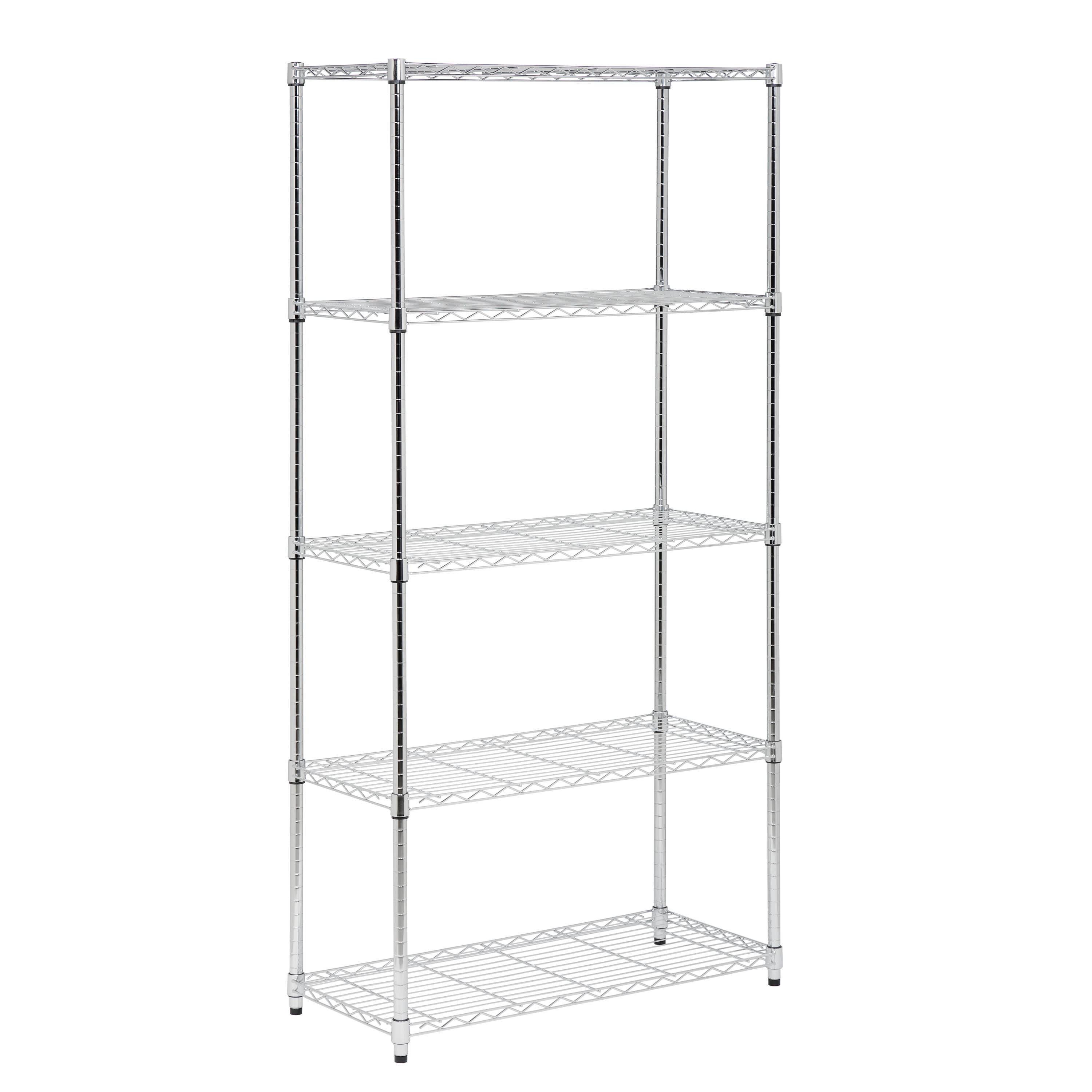 Honey Can Do Chrome 5-Tier Heavy-Duty Adjustable Shelving Unit