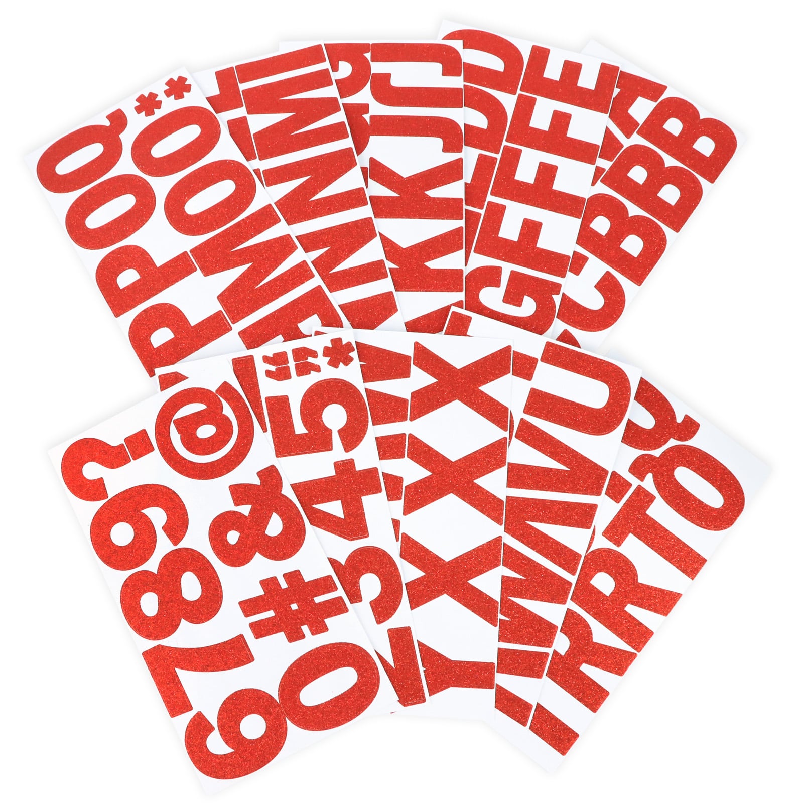12 Pack: 3.25" Red Glitter Alphabet Stickers by Recollections™