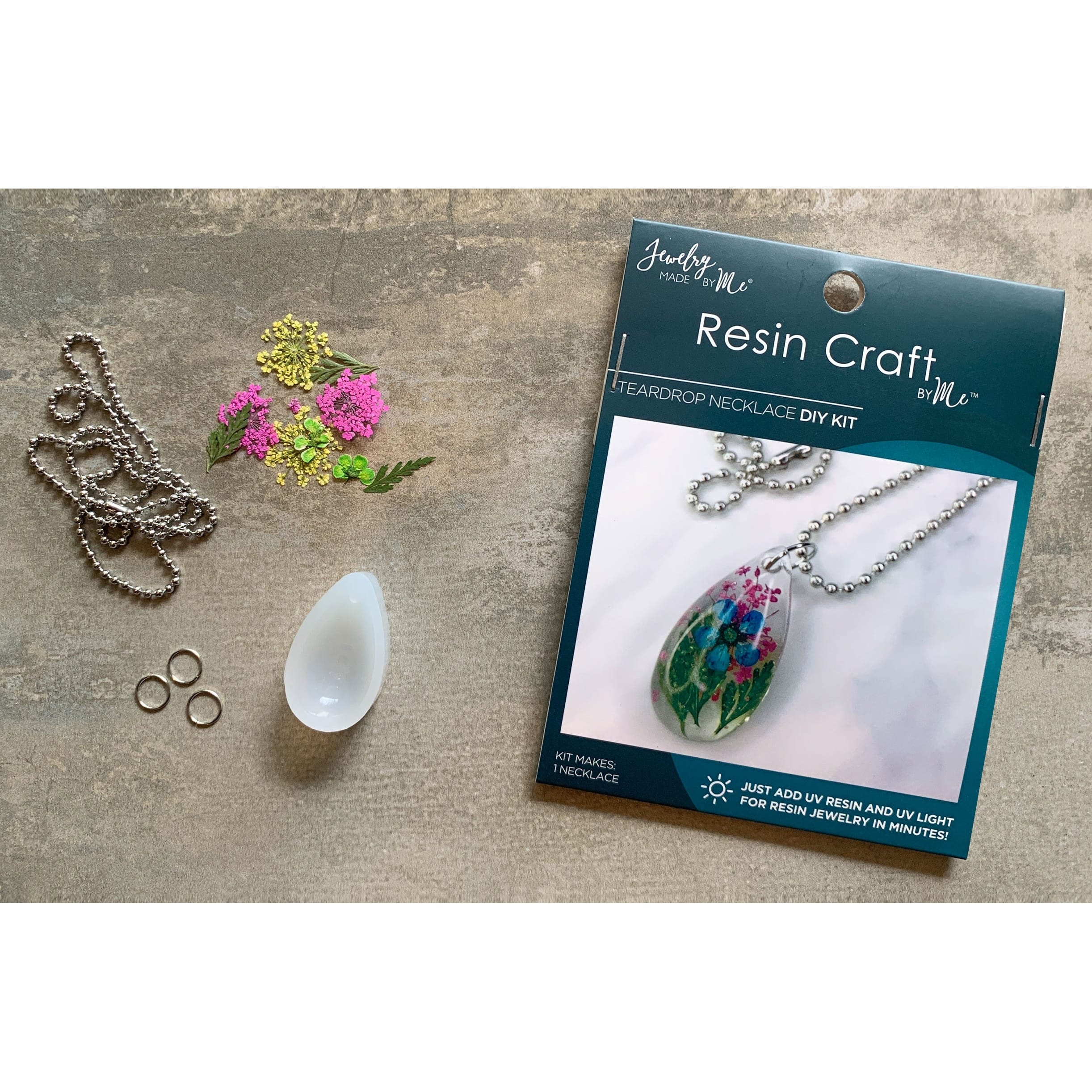 Jewelry Made By Me Resin Craft Flower Drop Pendant Mini Kit