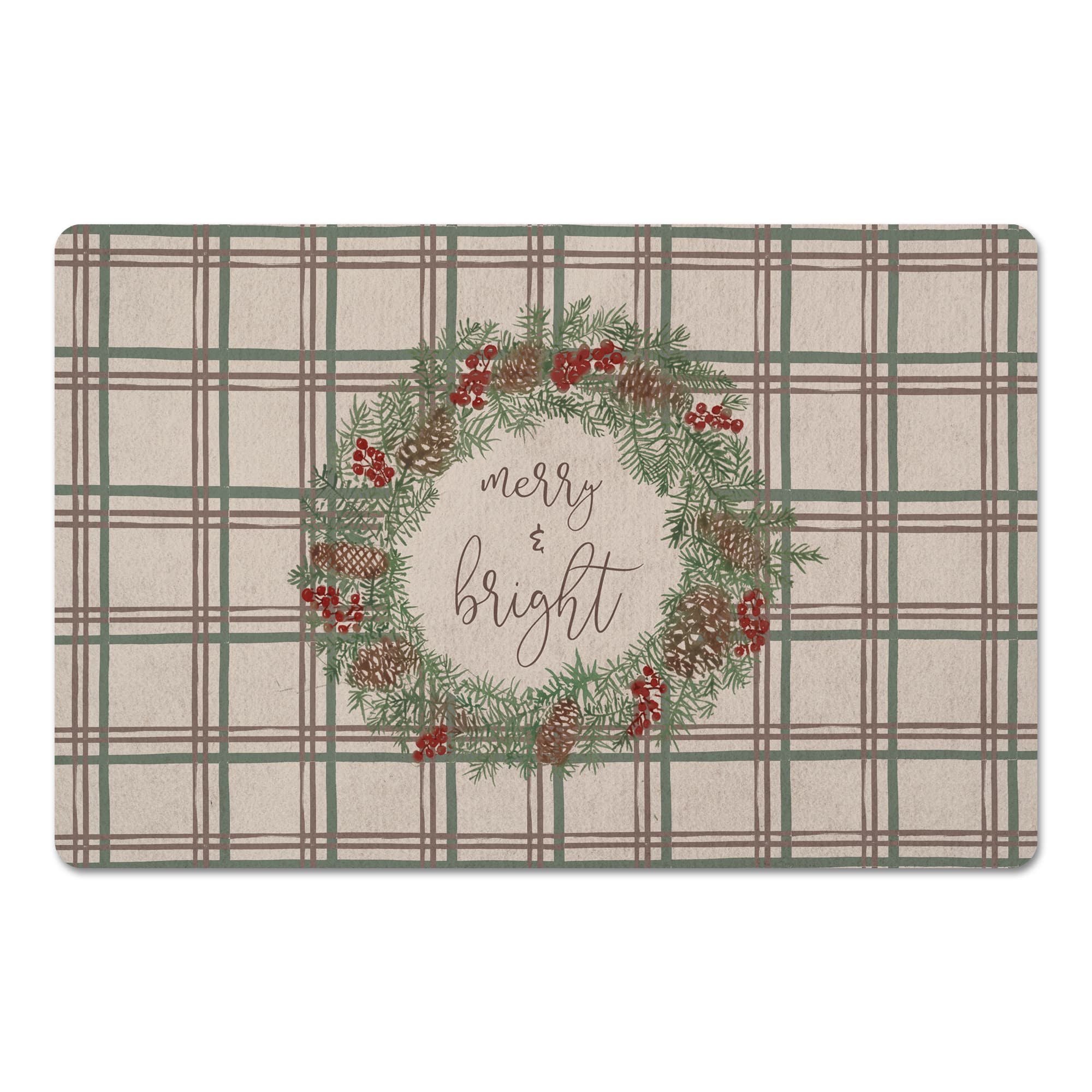 Merry &#x26; Bright Plaid Floor Mat