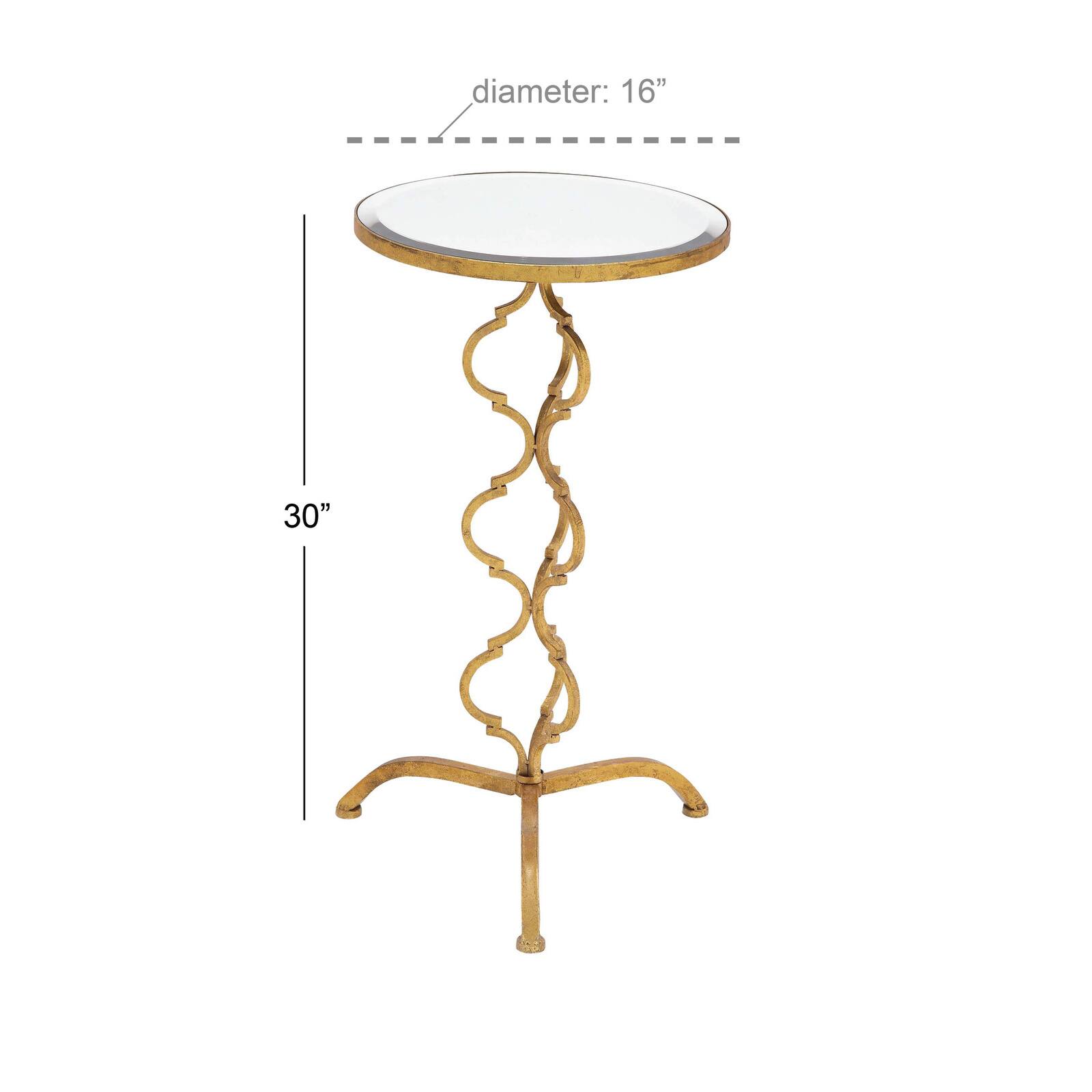 30&#x22; Gold Glam Metal Accent Table