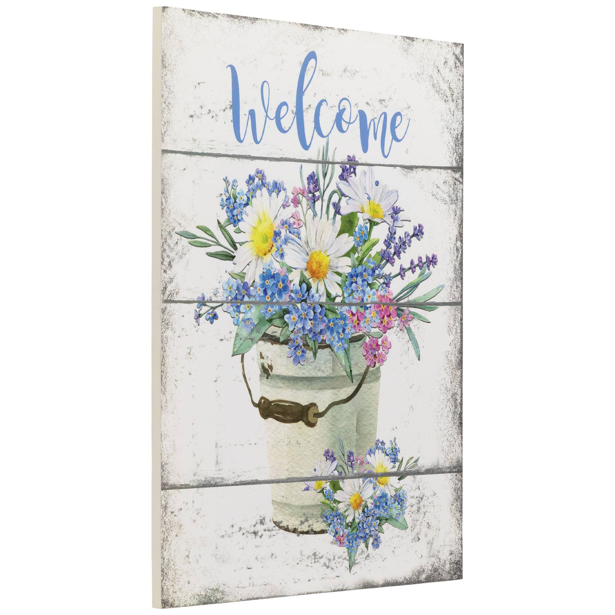 16&#x22; Spring Floral Welcome Wall Sign