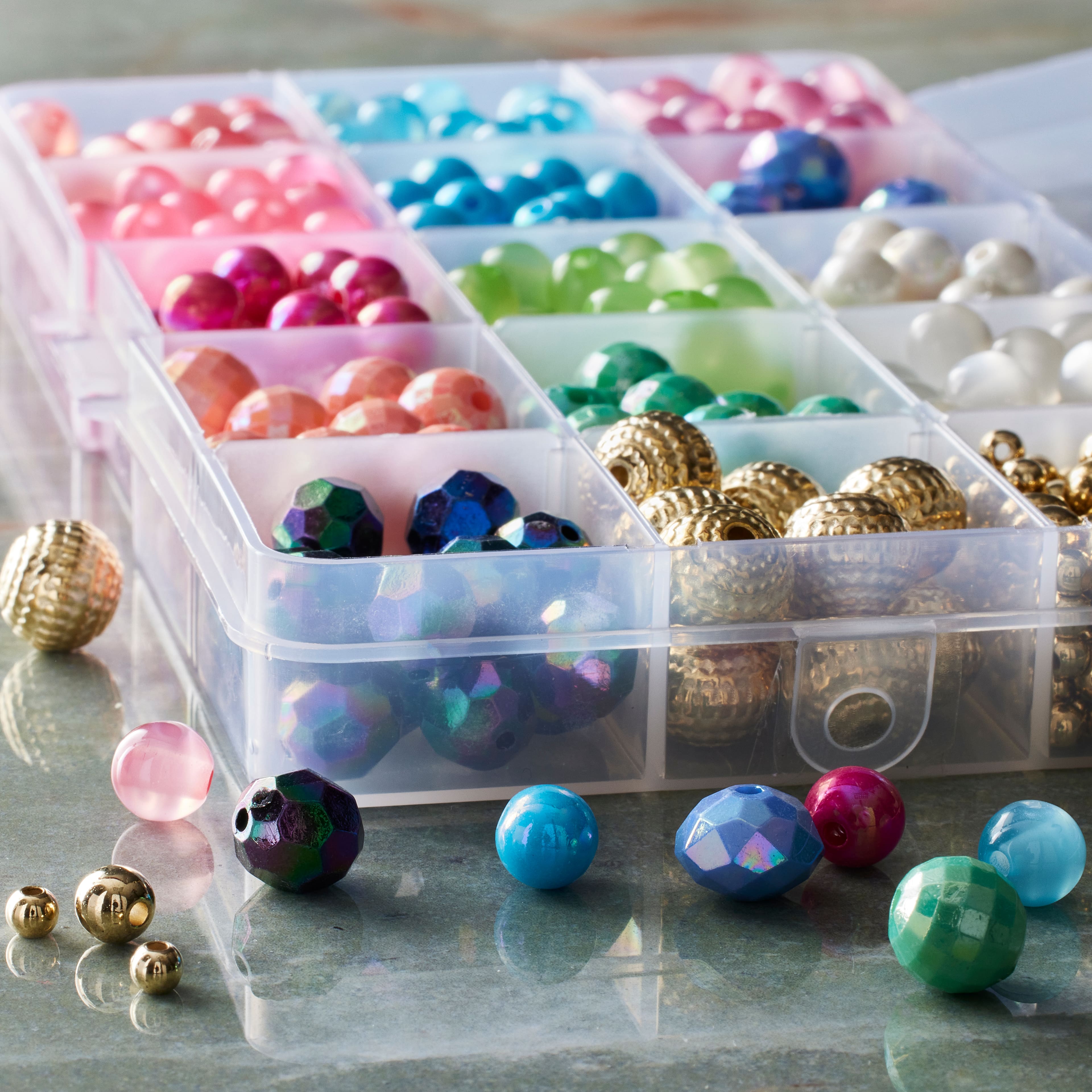 12 Packs: 596 ct. (3,576 total) Mixed Party Craft Beads By Bead Landing&#x2122;