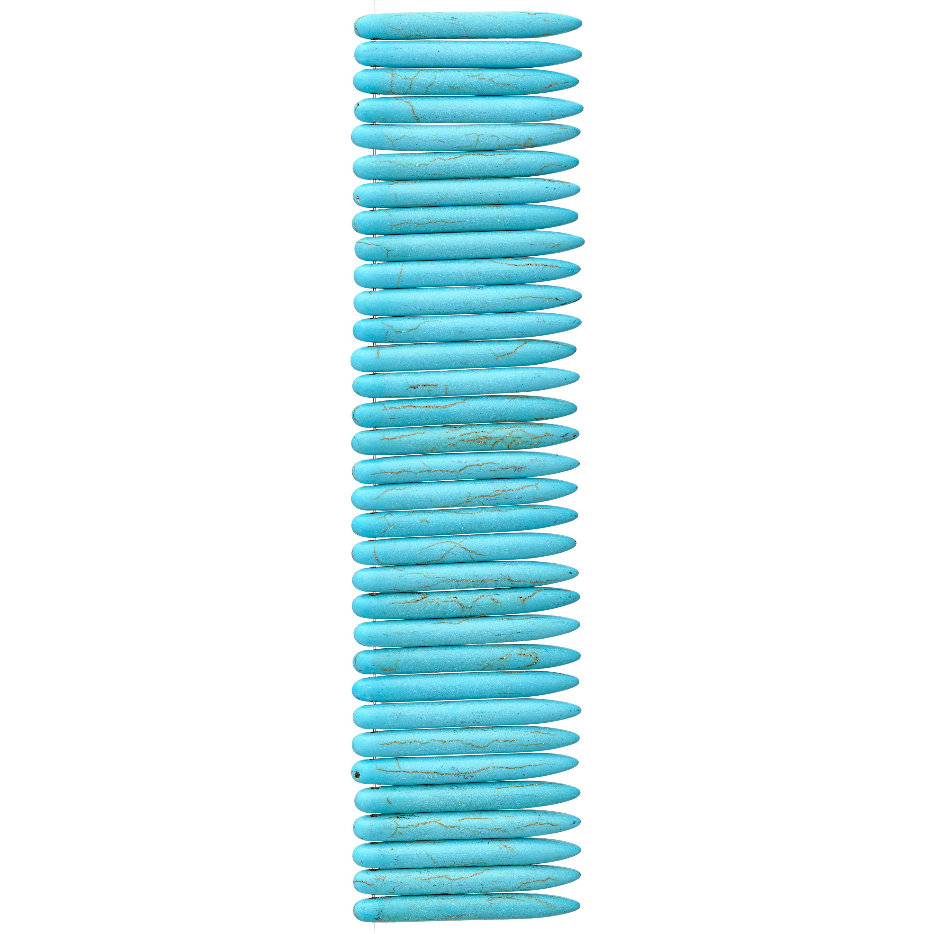 12 Pack:  Reconstituted Turquoise Spike Beads, 40mm by Bead Landing&#x2122;